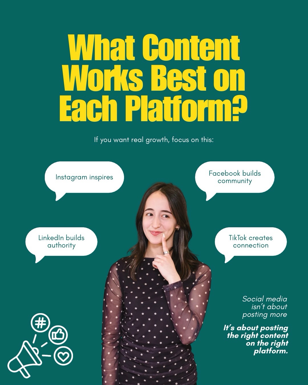 Not every platform wants the same type of content.
Facebook builds community.
Instagram inspires.
TikTok creates connection.
LinkedIn builds authority.
The brands growing online aren’t posting more, they’re adapting their content to the platform they’re on.
Same message. Different delivery.
Which platform works best for your business right now?
Save this post to refer back to :)
#socialmediaforbusiness #contentcreationuk #socialmediaagencyuk