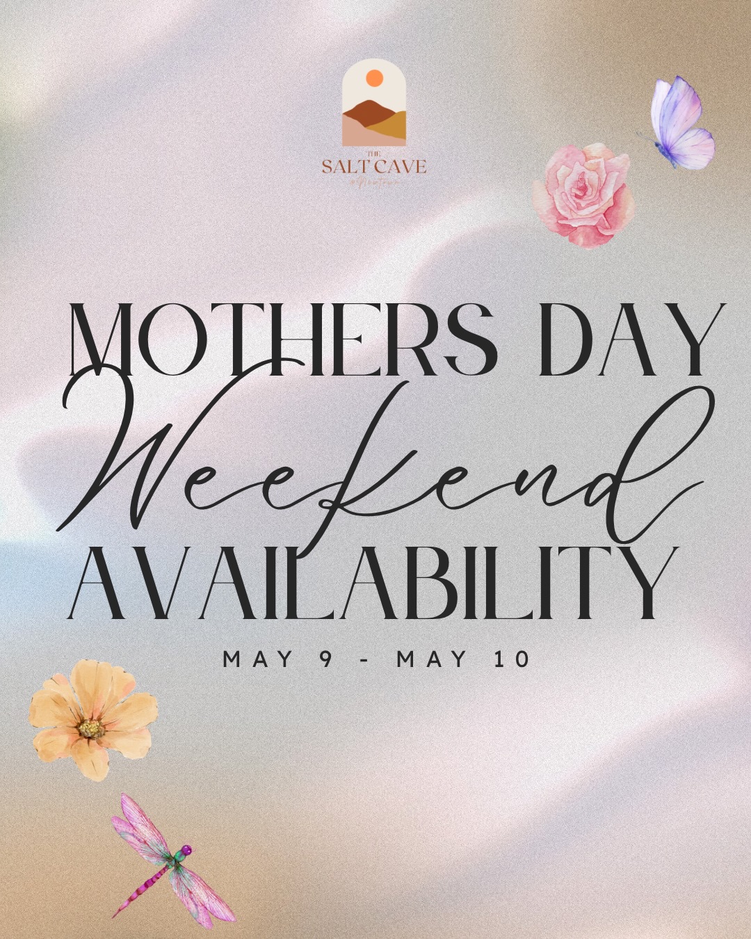 We have a few last minute openings for Mother’s Day weekend at The Salt Cave 🌸✨Private salt cave sessions + Ultimate Feet Retreats, Reiki Healing… Aura Photos, Crystal Singing Bowls, and our Zen Mama Breathwork Journey… this weekend is full of ways to help her slow down and feel cared for 💗 Grab your mom, your daughter, your best friend, your sister, or come solo and gift yourself the pause you’ve been needing!
Call us or go online to book your session 💐