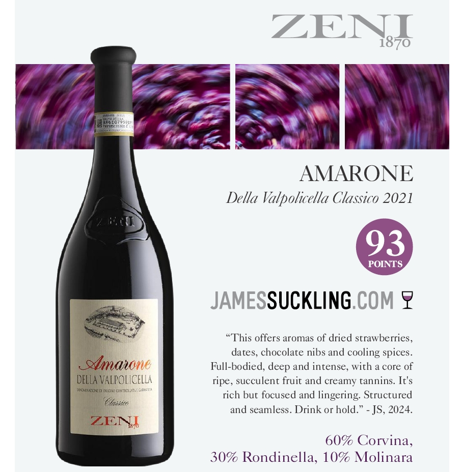 A taste of tradition with Fausto Zeni 🍷
This week, we’re honored to welcome Fausto Zeni, owner of Zeni Winery in Bardolino, Italy! Since 1870, the Zeni family has crafted exceptional wines, including their award-winning Amarone – rich, elegant, and approachable. Don’t miss this exclusive chance to explore their legacy and savor the artistry behind every bottle. Cheers to over 150 years of winemaking excellence!
#ZeniWinery #AmaroneLovers #ItalianWines #WineTasting #LegacyInABottle