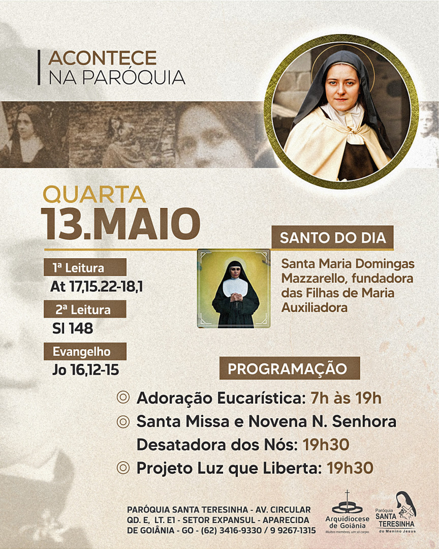 Programação dia- 13/05