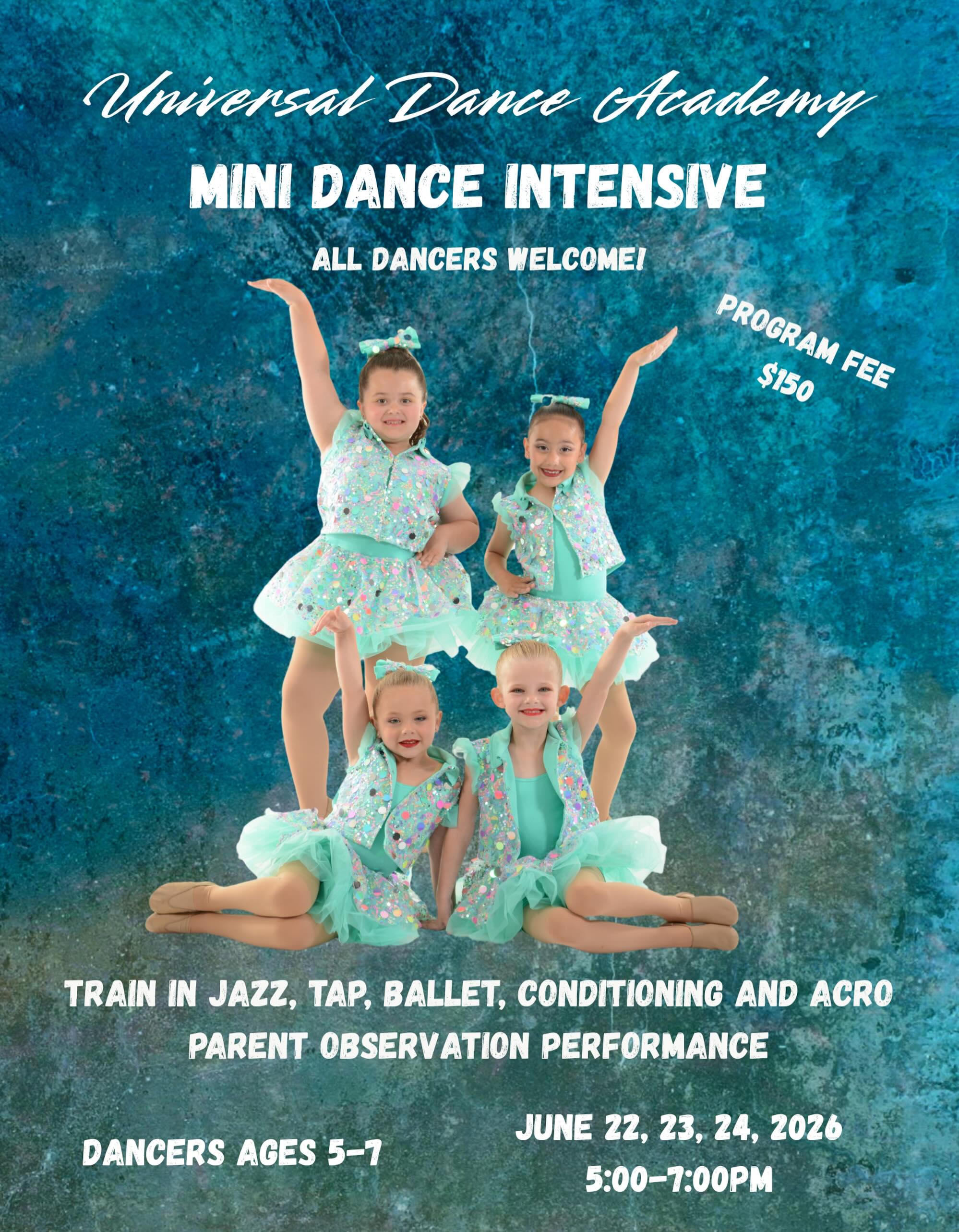 Come join our Mini Intensive for ages 5-7 yr olds! Training for competitive and recreational dancers! Come join the fun!
#dance #dancer #UDABEST #CHARLOTTECOUNTY #sarasotacounty