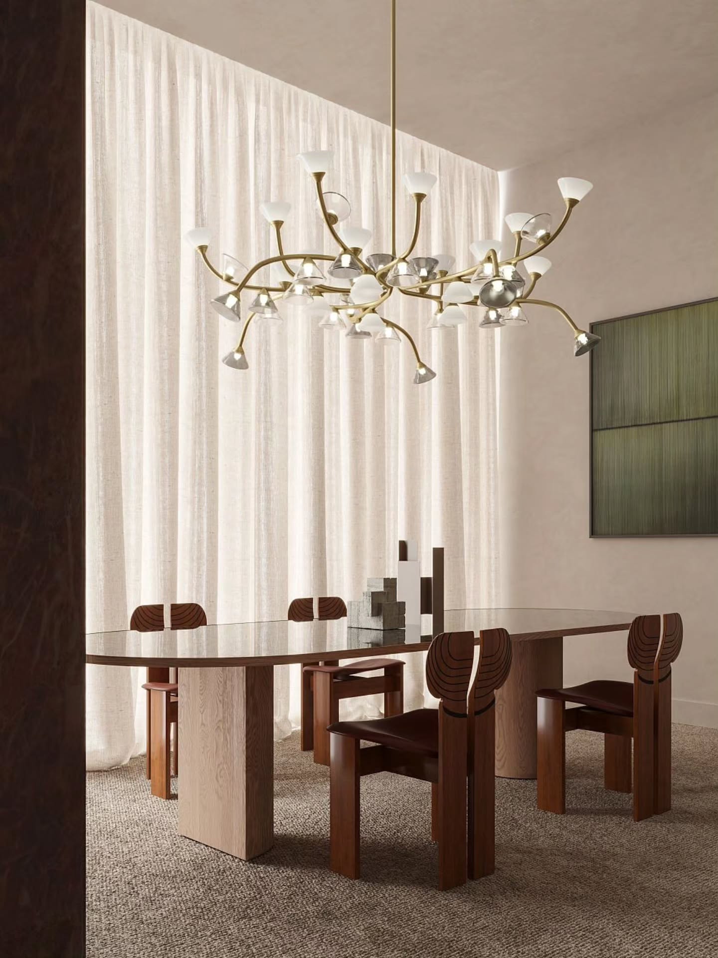 Discover #Linfa by @tooy_official . Inspired by the organic rhythms of the natural world, the Linfa collection features sinuous, elegant arms that evoke the delicate veins of a leaf. Each Murano glass light source shines with the clarity of a morning dewdrop. This versatile family includes pendant, floor, table, and wall lamps, allowing for a cohesive aesthetic throughout any space. The refined branches are available in gold, titanium, or matt nickel finishes, while the handcrafted glass comes in smoky, transparent, or milky white options. Design: Federico Peri @federicoperi #HektorLight #LightingDesign #ItalianDesign #InteriorDesign