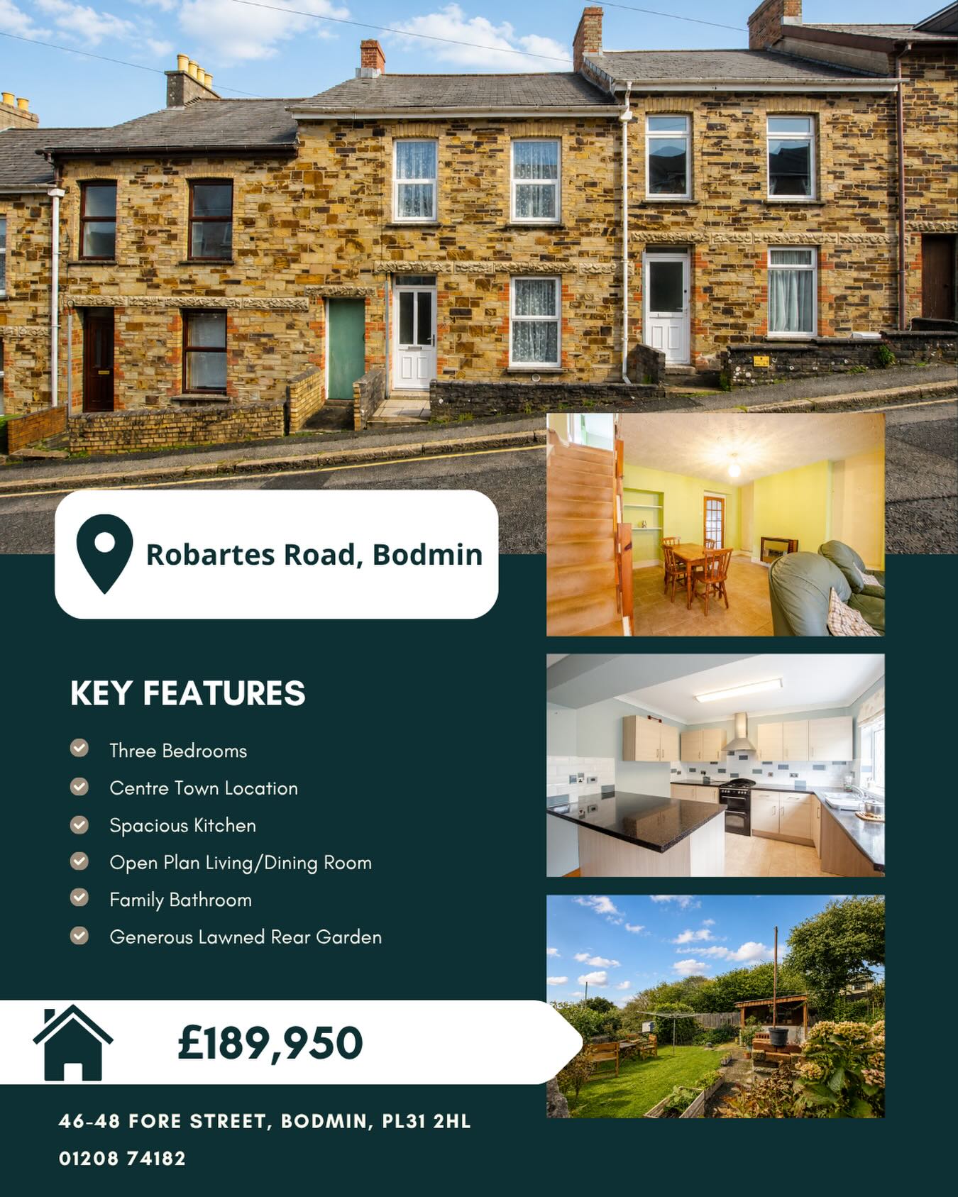 🙌 NEW PRICE 🙌
📍23 Robartes Road, Bodmin
🏠 £189,950
Welcome to 23 Robartes Road, a well-presented and spacious three-bedroom family home located in a popular and well-established residential area. This charming property offers a wonderful balance of indoor and outdoor living, making it ideal for growing families, first-time buyers, or anyone seeking a home with character, comfort, and potential.
To enquire about this property, please call our Bodmin Branch on 01208 74182 📞
#cornwallliving #cornishestateagents #propertiesforsale