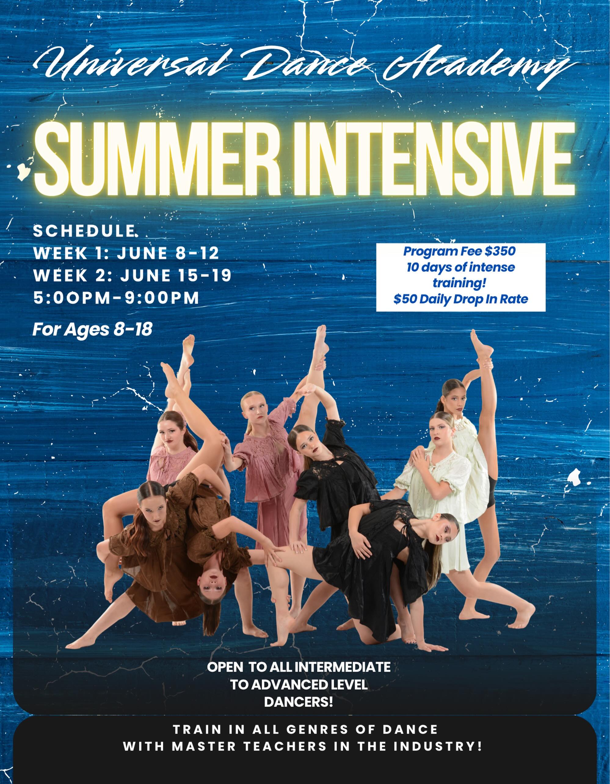 Summer Dance Intensive! Come train with the best!
Master classes with industry renowned teachers! 10 days of classes! You don’t have to be a Universal Dancer to join!
#dancer #intensive #charlottecounty #sarasotacounty
