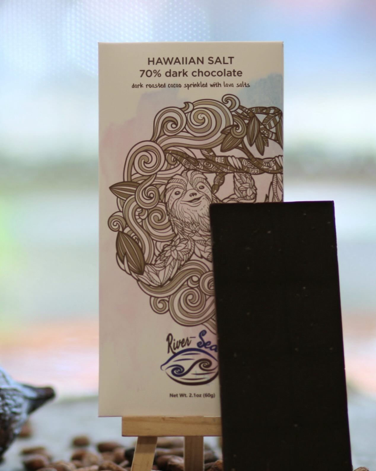 Currently making a fresh batch of our best selling dark chocolate bars 🍫 70% Tanzanian cacao @kokoakamili sprinkled with four types of Molokai island sea salts: black lava, white pearl, green bamboo jade, and red clay alaea. #chocolatelovers #craftchocolate #beantobar