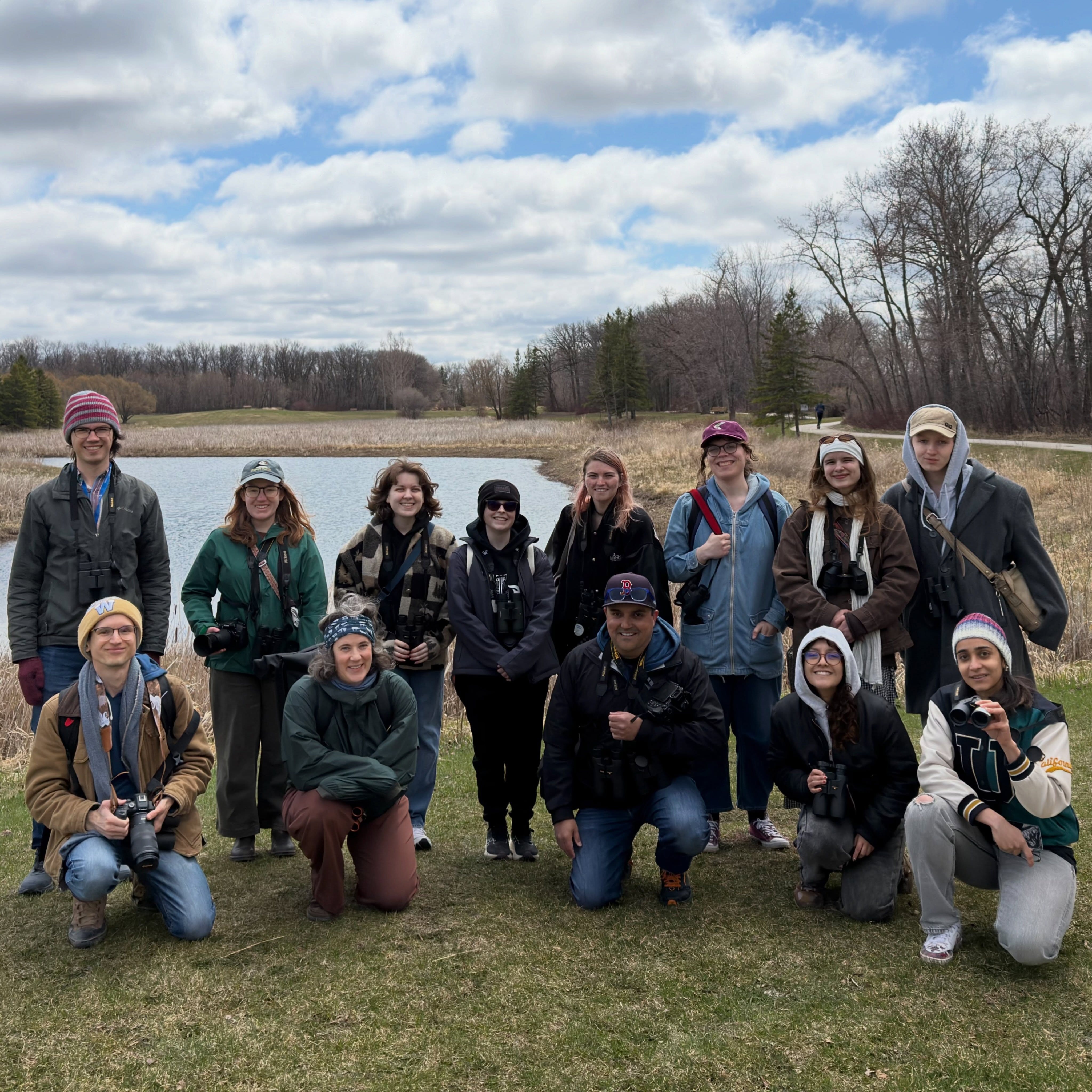 Thanks to all the amazing birders that joined us, we spotted 44 species on our walk today. Everyone contributed to what was one of the most biodiverse bird walks we’ve ever had which led to extreme amounts of bird joy!
Swainson’s Thrushes were everywhere today, so many that we eventually lost count. We also had some incredible looks at Ovenbirds, likely the best views many of us have ever had of this usually elusive species.
This is the best time of the year for birding, so if you have ever thought of joining us, the next few walks will definitely be the ones you want to join us for. No experience is necessary and we have binoculars you can borrow.
Slide 1. UMIBC birders posing for a photo in front of the pond at King’s Park.
Slide 2. Swainson’s Thrush standing in the grass.
Slide 3. Harris’s and White-crowned Sparrows foraging on the ground.
Slide 4. Ovenbird.
Slide 5. Ovenbird.
Slide 6. Palm Warbler.
Slide 7-12. Species list.
#indigenousbirders
#representationmatters
#birdjoyisresistance
#umanitoba
#mentalhealth
@umanitoba @umstudent @umindigenous
📷: @justinleerasmussen