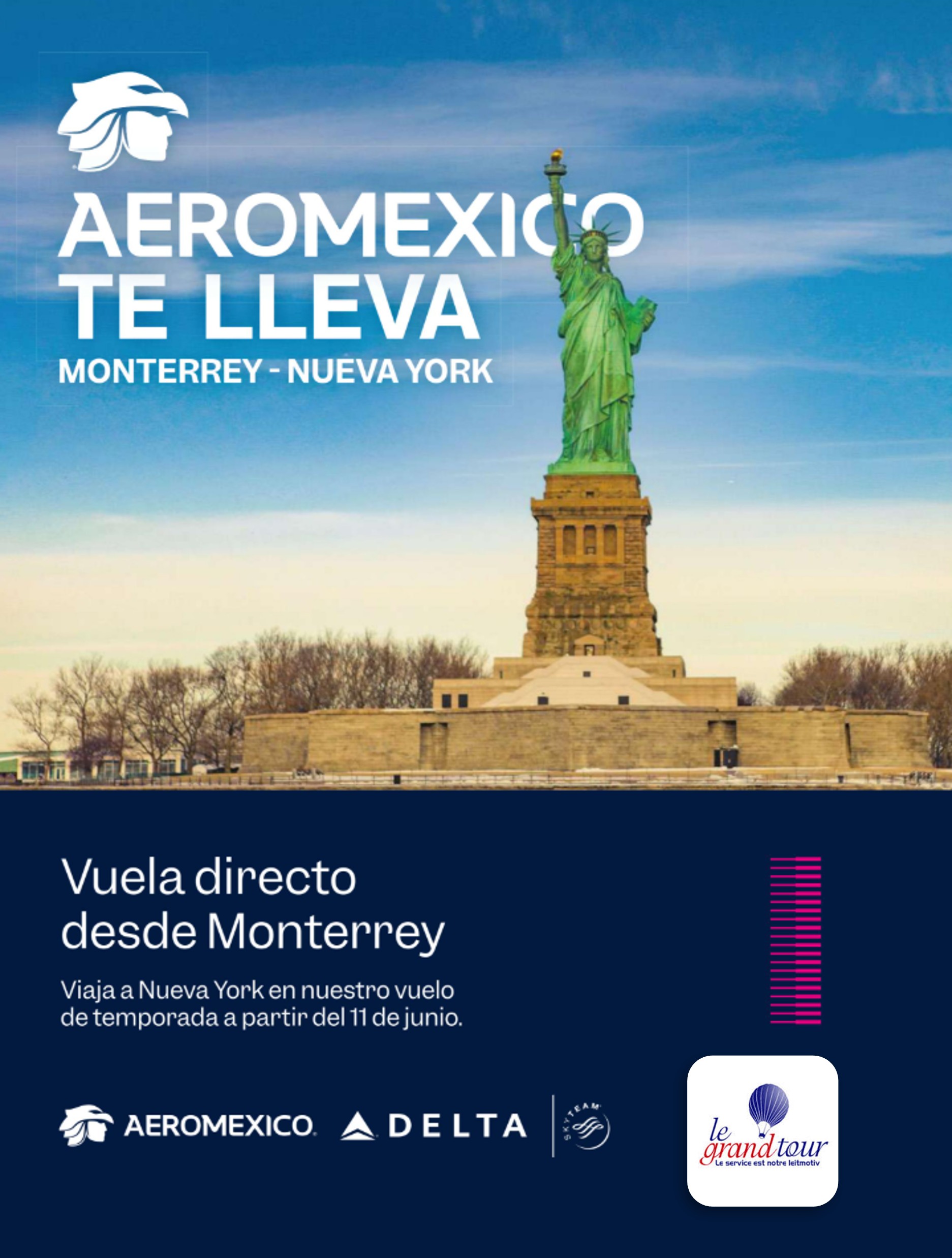 ¡MTY ✈️ NYC! Sin escalas, sin complicaciones. 🗽🔥 El puente directo que estabas esperando ya es una realidad.
#Viajes #NuevasRutas #NewYorkCity