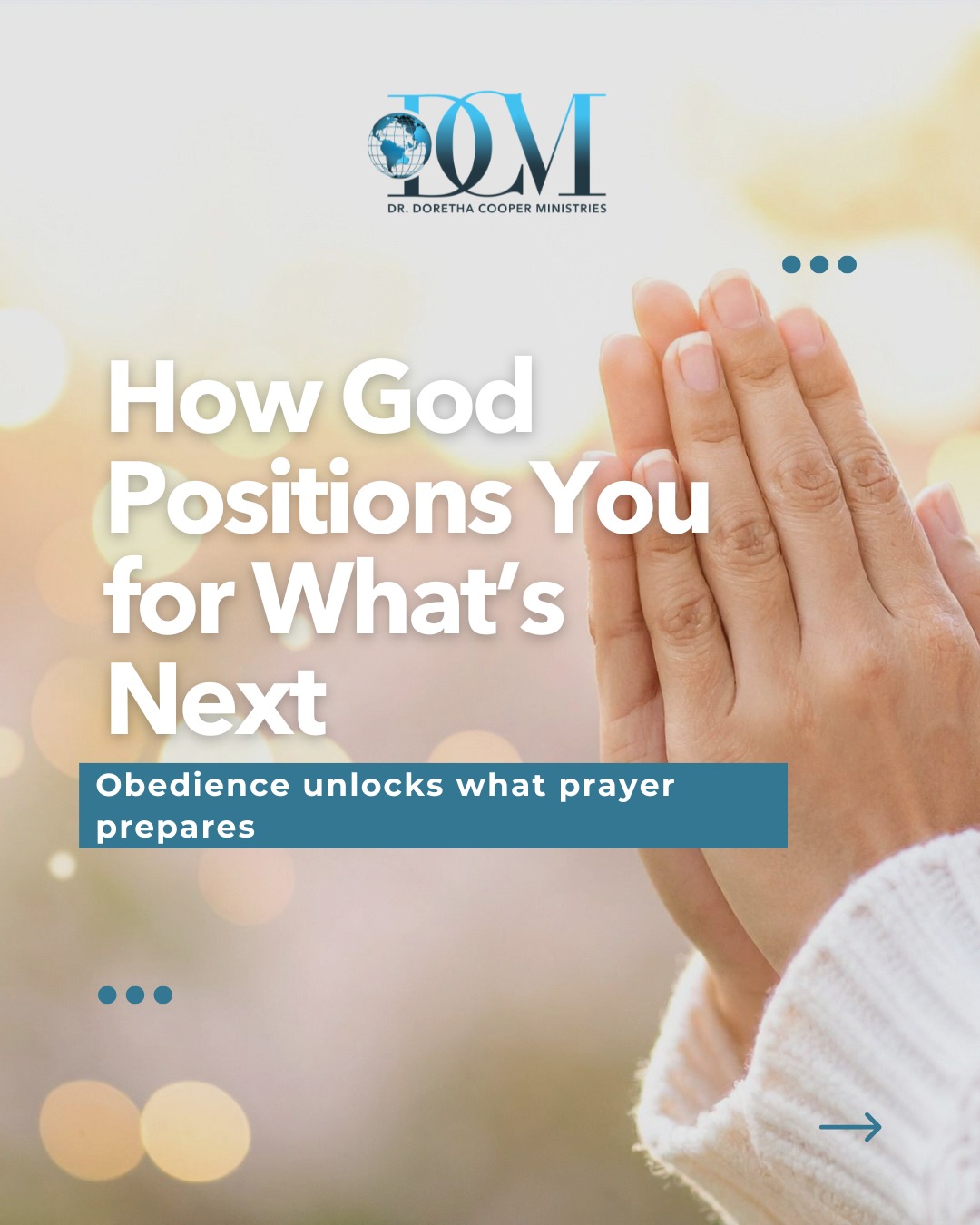 When God speaks a promise over your life, it carries the full weight of His authority and nothing in your current season can cancel what He has already declared.
Trusting Him doesn’t mean the journey will always feel clear or comfortable, but it does mean His word remains steady even when your circumstances shift. What you’re walking through right now may feel stretching, unfamiliar, or even overwhelming, yet God is using every step to shape you for what He has already prepared.
Sometimes the process feels slow because God is strengthening your character. Sometimes it feels quiet because He’s teaching you to hear His voice above everything else. And sometimes it feels challenging because He’s positioning you for a promise that requires maturity, obedience, and spiritual readiness. None of it is wasted. None of it is random. Every moment is part of His intentional preparation.
So keep trusting what He said. Keep standing on what He promised. Keep believing that the God who spoke it is the same God who will bring it to pass. Your steps are ordered, your path is purposeful, and your promise is already in motion.
#DrDorethaCooperMinistries #FaithInAction #TrustGod #PurposeInProcess #GodKeepsHisPromises
