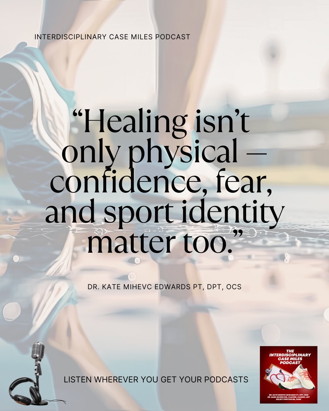 Episode 19 of the Interdisciplinary Case Miles Podcast is live 👟🦴
Navicular bone stress injuries are not straight forward and can be so frustrating. This episode follows a high school track athlete with a navicular bone stress injury that just wouldn’t fully heal. She rested. Rehabbing helped temporarily. Symptoms kept coming back.
What made this case complicated wasn’t just the injury itself.
We discuss:
• Why navicular injuries are considered high-risk bone stress injuries
• How low energy availability can impact healing
• The role of biomechanics, strength, and landing strategy
• Why fear and loss of confidence can become part of recovery
• Why persistent foot pain deserves a deeper look
Healing often requires looking at the whole athlete — training load, fueling, mechanics, nervous system, confidence, and support systems.
Featuring:
▫️ Dr. Sara Reiser MD, FAAPMR, CAQSM, LMT
▫️ Kelsey Pontius RD, CSSD
▫️ Dr. Kate Mihevc Edwards PT, DPT, OCS
If you work with runners, coach athletes, parent athletes, or are navigating a long recovery yourself, this conversation matters.
🎙 Listen wherever you get your podcasts
#RunningInjury #SportsMedicine #RunningMedicine #PhysicalTherapy #FemaleAthlete BoneStressInjury NavicularStressFracture REDs TrackAndField Runner SportsRehab RunningPodcast