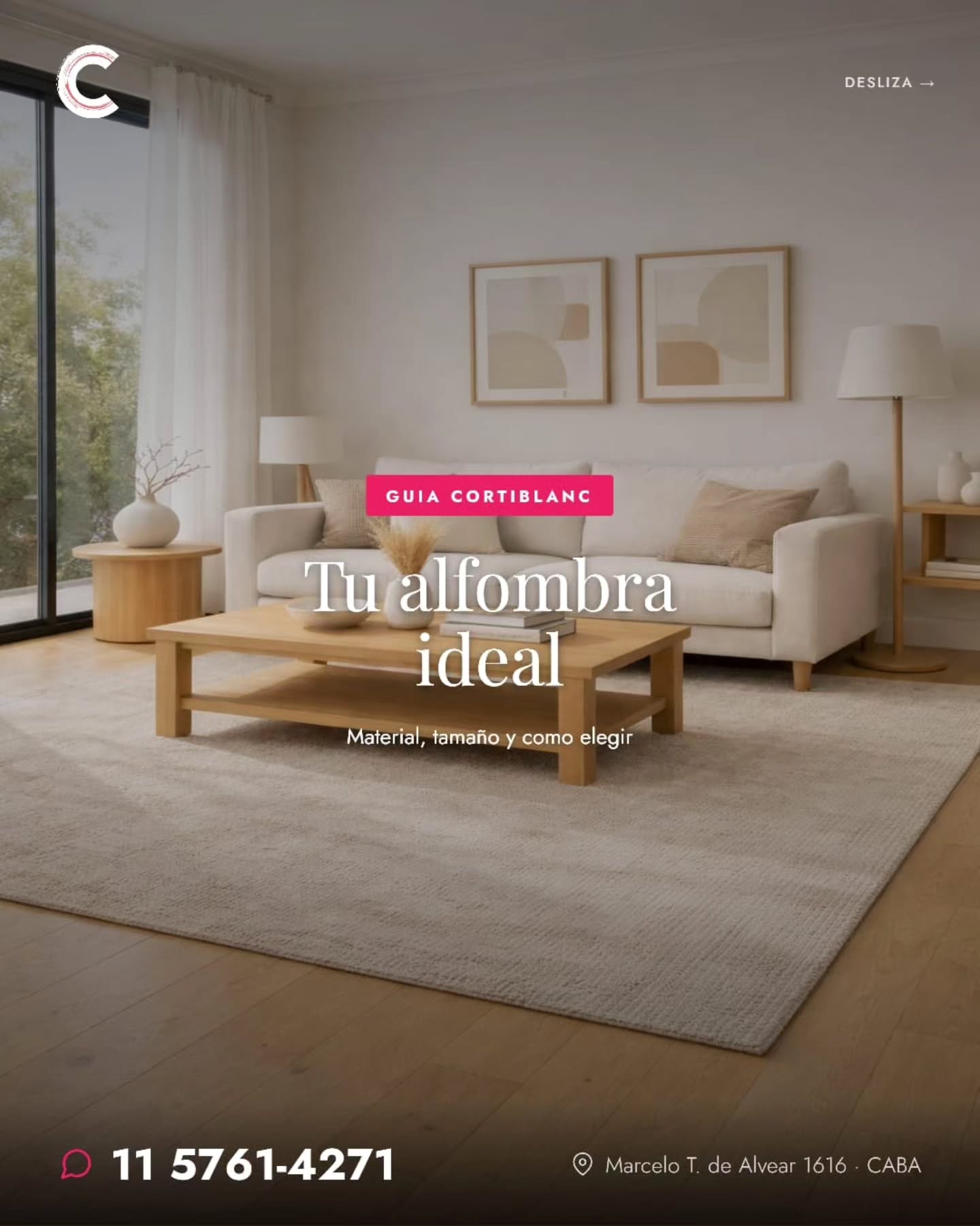 No solo trabajamos cortinas: tambien fabricamos alfombras a medida.
Elegimos juntos el material, el tamaño y la textura que mejor le va a tu ambiente. Cada espacio merece una alfombra pensada — no una standard de gondola.
En este carrusel te dejamos los 3 puntos clave para elegir bien.
📲 11 5761-4271
📍 Marcelo T. de Alvear 1616 — CABA
.
.
.
#alfombras #alfombrasamedida #decoracioninterior #interiorismo #hogar ambientacion CABA