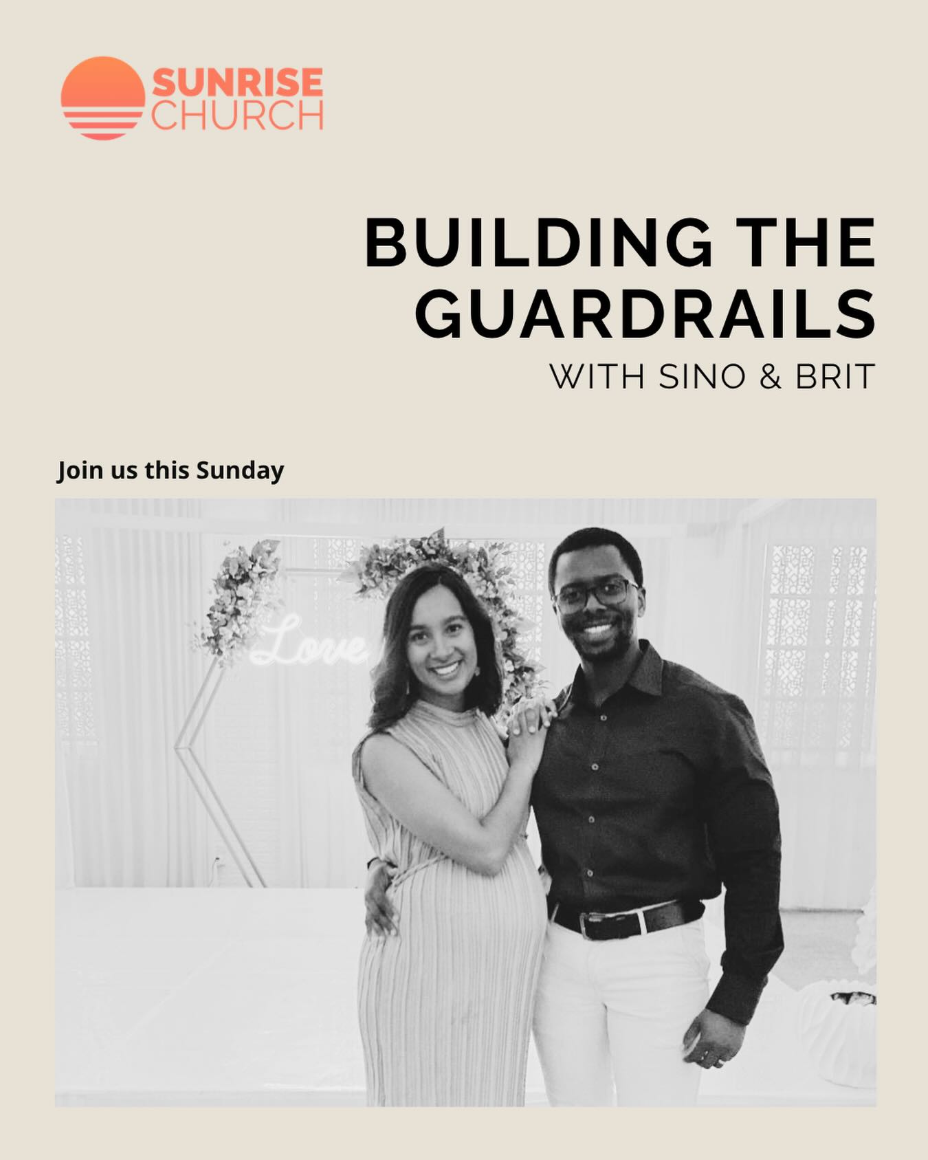 This Sunday we’re looking at the tragic story of David and Bathsheba. There is so much we can take from this story when it comes to building healthy guardrails in our personal lives and our relationships. We’ll be chatting with Sino & Brit about how transparency looks in their relationship. Whether you’re married, dating, or flying solo, this Sunday will offer valuable insight into walking in greater freedom in Jesus! One of our families will also be dedicating their little one, which we’re super excited about😀☀️