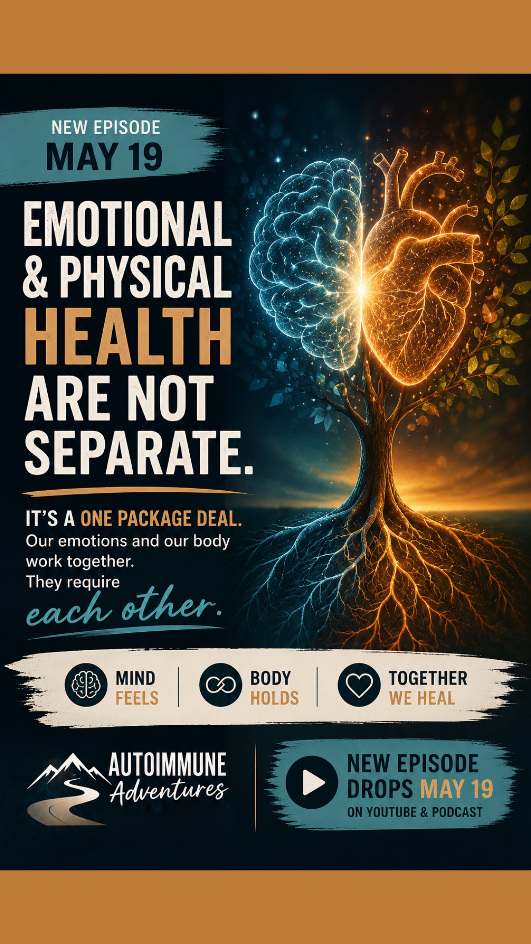 The Mind-Body Connection We Ignore
When we separate emotional health from physical health, we miss the full picture.
Dr. Fred Moss challenges the idea that our emotions and our bodies exist independently of each other — especially for those navigating chronic illness and autoimmune disease.
Sometimes the body speaks what the heart never got permission to say.
🎙️ New episode of Autoimmune Adventures drops May 19.
#DrFredMoss #AutoimmuneAdventures #MindBodyConnection #ChronicIllness #AutoimmuneDisease #EmotionalHealing #HealingJourney #TraumaHealing #HolisticHealth #ChronicIllnessWarrior #NervousSystemHealing #FunctionalMedicine #PatientAdvocacy #HealingStartsWithin #InvisibleIllness