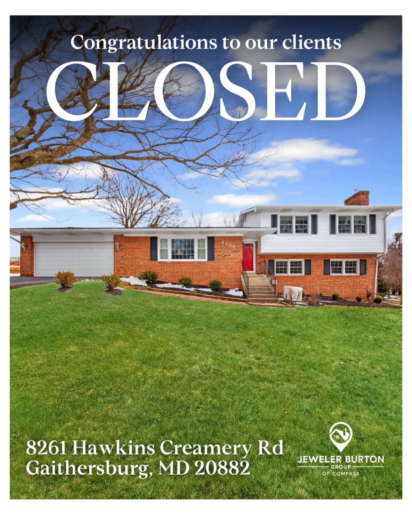 Congratulations to our clients.
This one had everything. A fully renovated floor plan, a two-car garage, a whole-house generator, and a custom speakeasy lounge in the lower level that genuinely had to be seen to be believed.
8261 Hawkins Creamery Rd was listed and sold in 4 days.
The market moves when you come prepared. Right pricing, strong marketing, and the professional connections to execute. That's what we bring to every listing.
Ready to sell in Montgomery County? Let's talk.
Aaron Jeweler
301.325.8569
Aaron@JewelerBurton.com
JT Burton
301.928.3456
JT@JewelerBurton.com
Geoff Chesman
202.369.5904
Geoff@JewelerBurton.com
🌐 JewelerBurton.com
#JewelerBurtonGroup #Compass #CompassRealty #JustClosed #Closed
