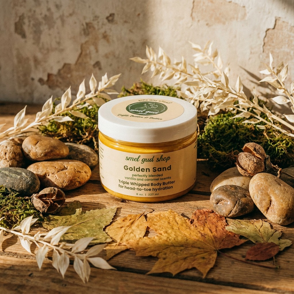Crafted with intention and inspired by the earth. 🍂 Our Golden Sand Body Butter brings the warmth of vanilla and caramel to your daily ritual. Pure, plant-based hydration for a glow that feels as good as it looks. ✨ Shop the collection at the link in our bio.
#plantbasedbeauty #naturalskincare #selfcare #bodybutter