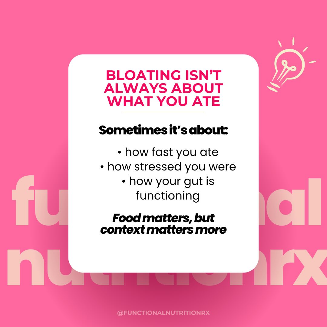 Sometimes bloating has more to do with your body than your food. #functionalnutritionrx
