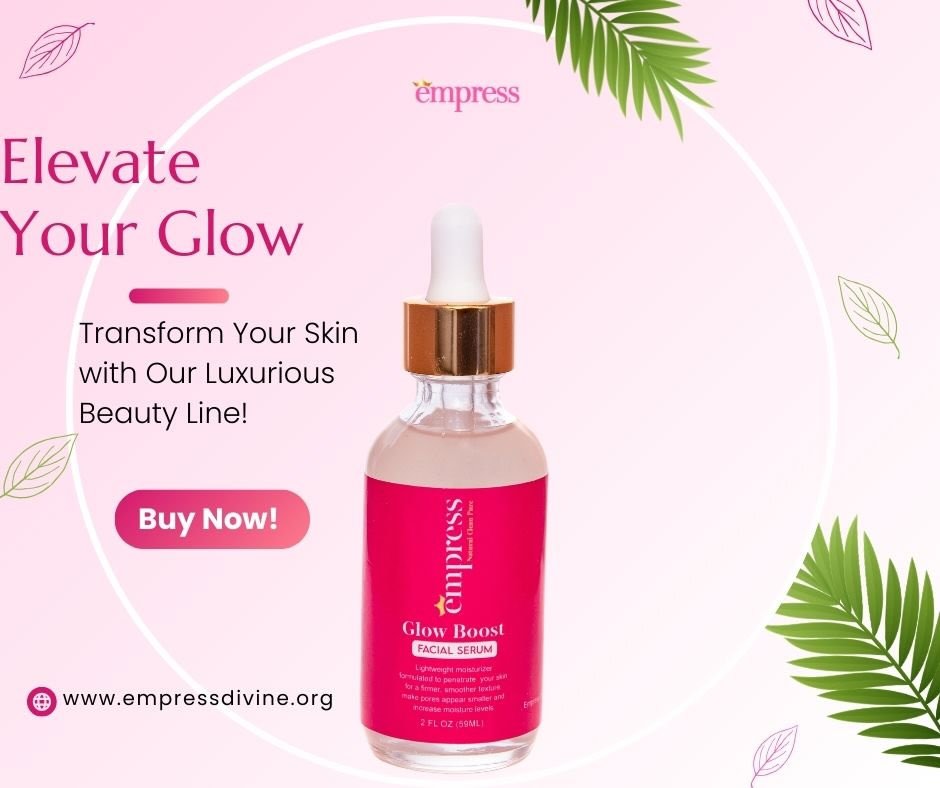 ⭐️When your skin feels dry and dull, a moisturizing facial serum can be the perfect step to help you perk up again. • Infused with natural aloe and rosehip oil. Available at www.EmpressDivine.org
