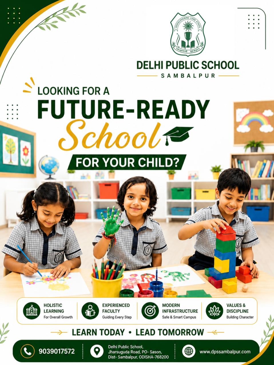 ๐ Admissions Open 2026โ27 โจ
At Delhi Public School Sambalpur, every child begins a journey of learning, confidence & excellence. ๐ฑ๐
From academics to holistic development, we prepare students for a bright and future-ready tomorrow. ๐ซ
โจ Enquiry Today & take the first step towards a bright future!
#DPSSambalpur #AdmissionsOpen #Admission20262027 #EnrollNow #EducationForLife๐ซโพ๏ธ