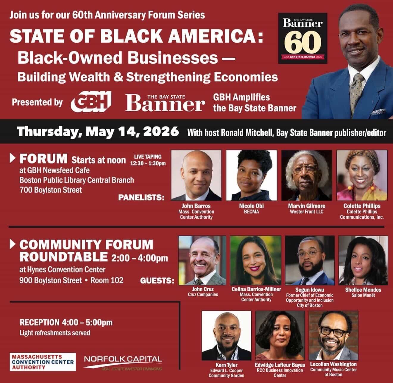 Tomorrow, we’re proud to support The Bay State Banner and GBH Amplifies for an important conversation on Black business, ownership, and economic empowerment.
Join the conversation for:
“Black-Owned Businesses: Building Wealth & Strengthening Economies”
Bringing together entrepreneurs, leaders, and change-makers to discuss the future of Black business and building stronger communities through ownership and opportunity.
📅 Thursday, May 14
⏰ 2:30PM–5PM
📍 Hynes Convention Center
Let’s show up, connect, and continue pushing the conversation forward.
#SparkFM #BayStateBanner #BSB60 #BlackBusiness #EconomicEmpowerment BostonEvents Entrepreneurship
