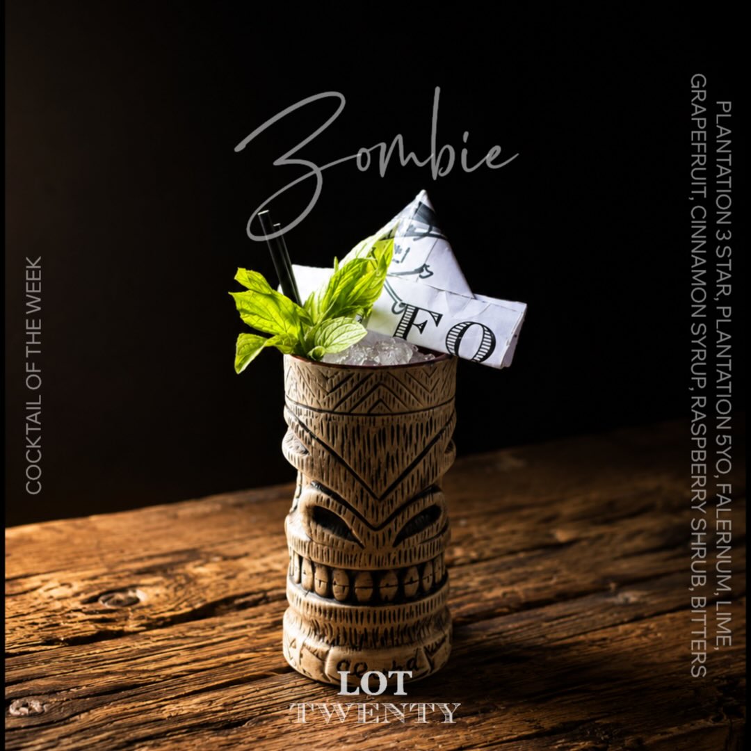 Lot Twenty Cocktail of the Week
Cocktail of the Week šø
*ZOMBIE*
Hereās whatās in it ā
- Plantation 3 Star
- Plantation 5 Year Old
- House Made Cinnamon Syrup
- House Made Raspberry Shrub
- House Made Falernum
- Cold Pressed Lime Juice
- Cold Pressed Ruby Red Grapefruit Juice
- Bitters
It was called the Zombie because thatās what two of them make you feel like š§āāļø
Circa 1934 Ernest Raymond Beaumont-Gantt
Have you checked out upcomingĀ events yet? Tickets are on sale now for upcoming dates; Cocktail Classes, Reds & Dumplings, Mulled Wine, Spicy Margs & Tacos and moreā¦
Donāt miss out ā grab your tickets today! šļø šļø
#seeyouintwenty
