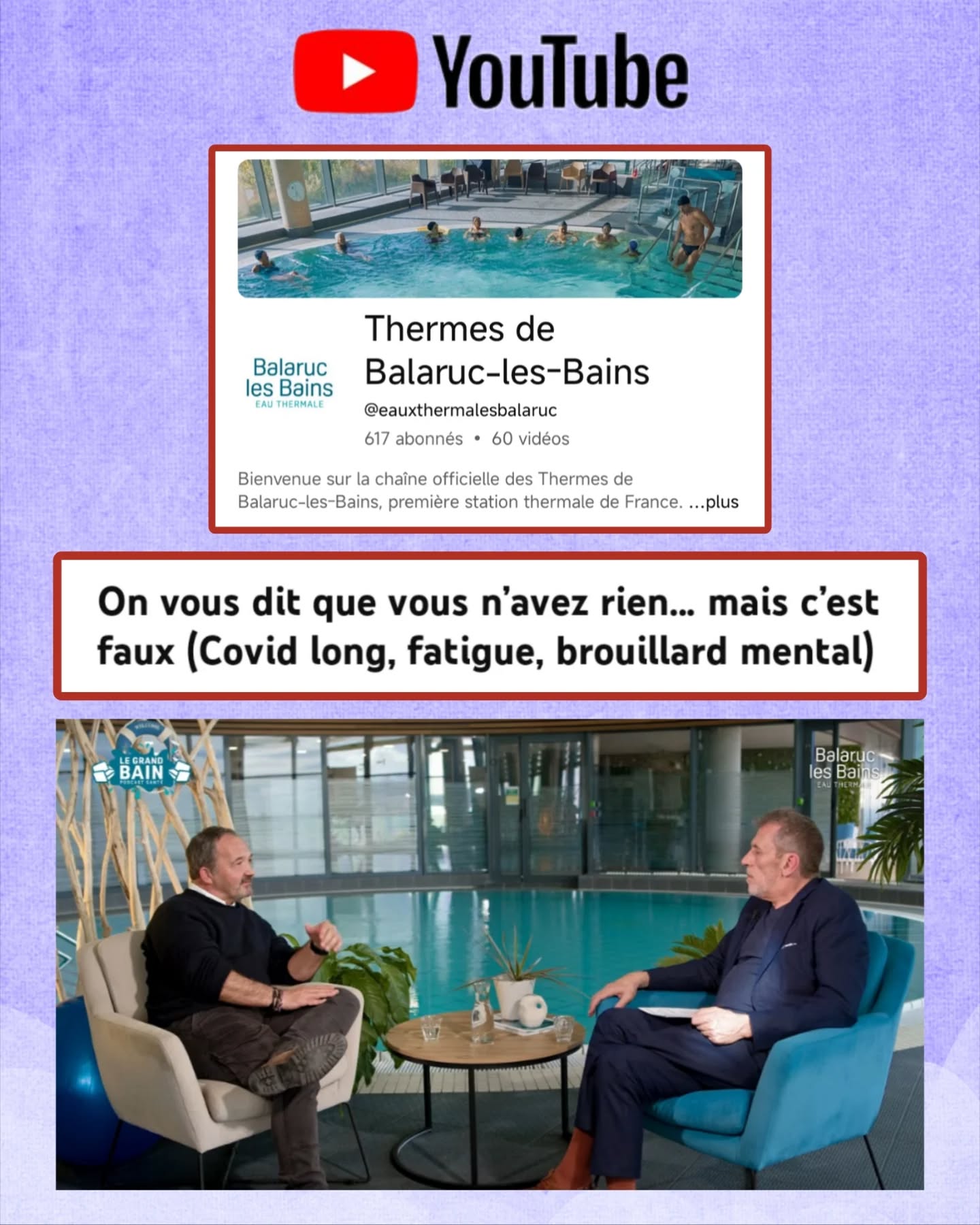 𧔫Câest dans votre tĂȘte»
«Les examens sont normaux»
«Vous nâavez rien»
đïžDans cette interview, le Dr JĂ©rĂŽme LarchĂ©, mĂ©decin interniste impliquĂ© dans la prise en charge du #CovidLong, rappelle une rĂ©alitĂ© essentielle :
đ§ Fatigue, malaises post-effort, brouillard mental, invalidation mĂ©dicale, errance diagnostique, recherche, traitements, dĂ©rives pseudo-mĂ©dicalesâŠ
Une parole rare, claire et profondĂ©ment humaineđâŹïž
đ©ș« De principe, il faut croire les patients. »
Pendant des années, beaucoup de malades ont entendu :
ââCâest dans votre tĂȘteâ
ââLes examens sont normauxâ
ââVous nâavez rienâ
đOr un examen mĂ©dical a des limites.
Ne pas dĂ©tecter â absence dâanomalie.
#CovidLong
đŹÂ« Le #CovidLong fait partie de ces pathologies oĂč, dans 5 Ă 10 ans, on aura compris ce qui se passe et on aura des traitements. »
đLa recherche avance.
Et elle confirme progressivement ce que les patients vivent depuis 2020.
âĄSur la fatigue et les malaises post-effort #MPE :
đDes dysfonctionnements mitochondriaux sont aujourdâhui observĂ©s dans le #CovidLong.
Cela signifie concrĂštement :
â ïžMoins de production dâĂ©nergie
â ïžIncapacitĂ© Ă soutenir mĂȘme des efforts minimes
â ïžAggravation des symptĂŽmes aprĂšs effort
đżÂ« Prendre une douche, laver trois bols⊠peut devenir un effort impossible. »
âLe problĂšme nâest pas la motivation.
đLe problĂšme est physiologique.
â ïž Et forcer les patients peut provoquer un âcrashâ. CovidLong EM
đPoint fondamental :
đ«La rééducation classique peut ĂȘtre dĂ©lĂ©tĂšre.
Le Dr LarchĂ© explique quâil faut :
âïžRespecter les seuils
âïžAccompagner progressivement
âïž Ăviter de pousser au-delĂ des capacitĂ©s Ă©nergĂ©tiques
đąCâest exactement ce que les patients alertent depuis des annĂ©es.
Pacing CovidLong
đ§ Sur le brouillard mental :
đCe ne sont pas âjuste des oublisâ.
Le CovidLong peut entraĂźner de vrais troubles neurocognitifs :
đ§ MĂ©moire
đ§ Attention
đ§ Concentration
đ§ Fonctions exĂ©cutives
Et surtout :
đdes anomalies sont retrouvĂ©es dans des Ă©tudes dâimagerie fonctionnelle et de TEP scan, mĂȘme lorsque lâIRM standard est normale.
⏠Suite en commentaire ⏠@jerome.larche.7