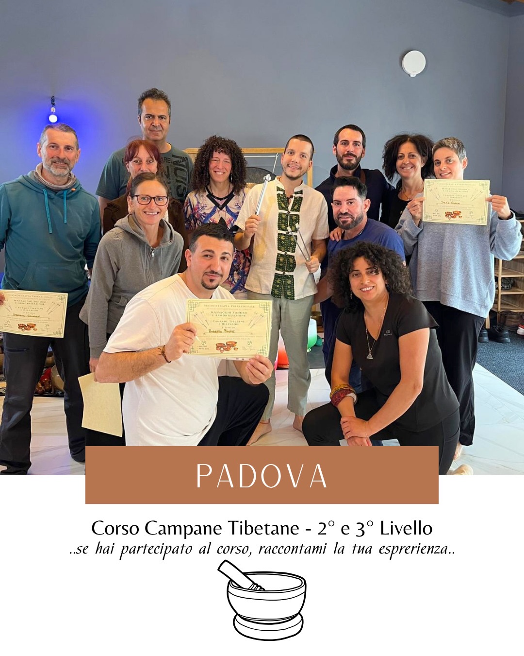 Alcuni momenti durante il Corso di Suonoterapia con le Campane Tibetane 2° e 3° livello a Padova.🎶
Grazie a tutti di aver partecipato 🙏🏻 ora diffondete anche voi Armonia ✨
#filippopigaiani #bagnodisuoni #campanetibetane #suonoterapia #handpanmusic