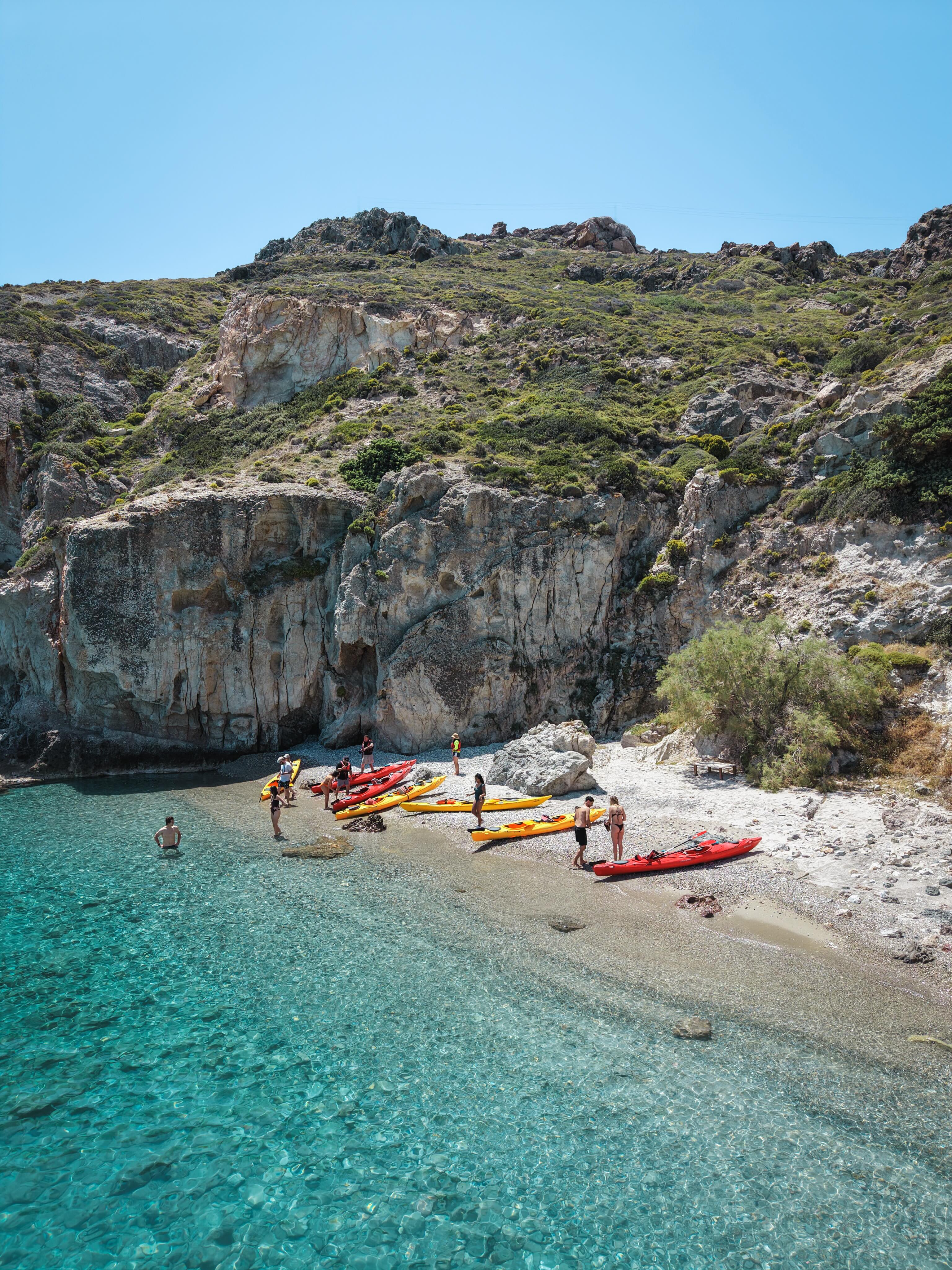 Day at work - taking guests to traditional fishermen villages and secret beaches around Milos island 🏝️