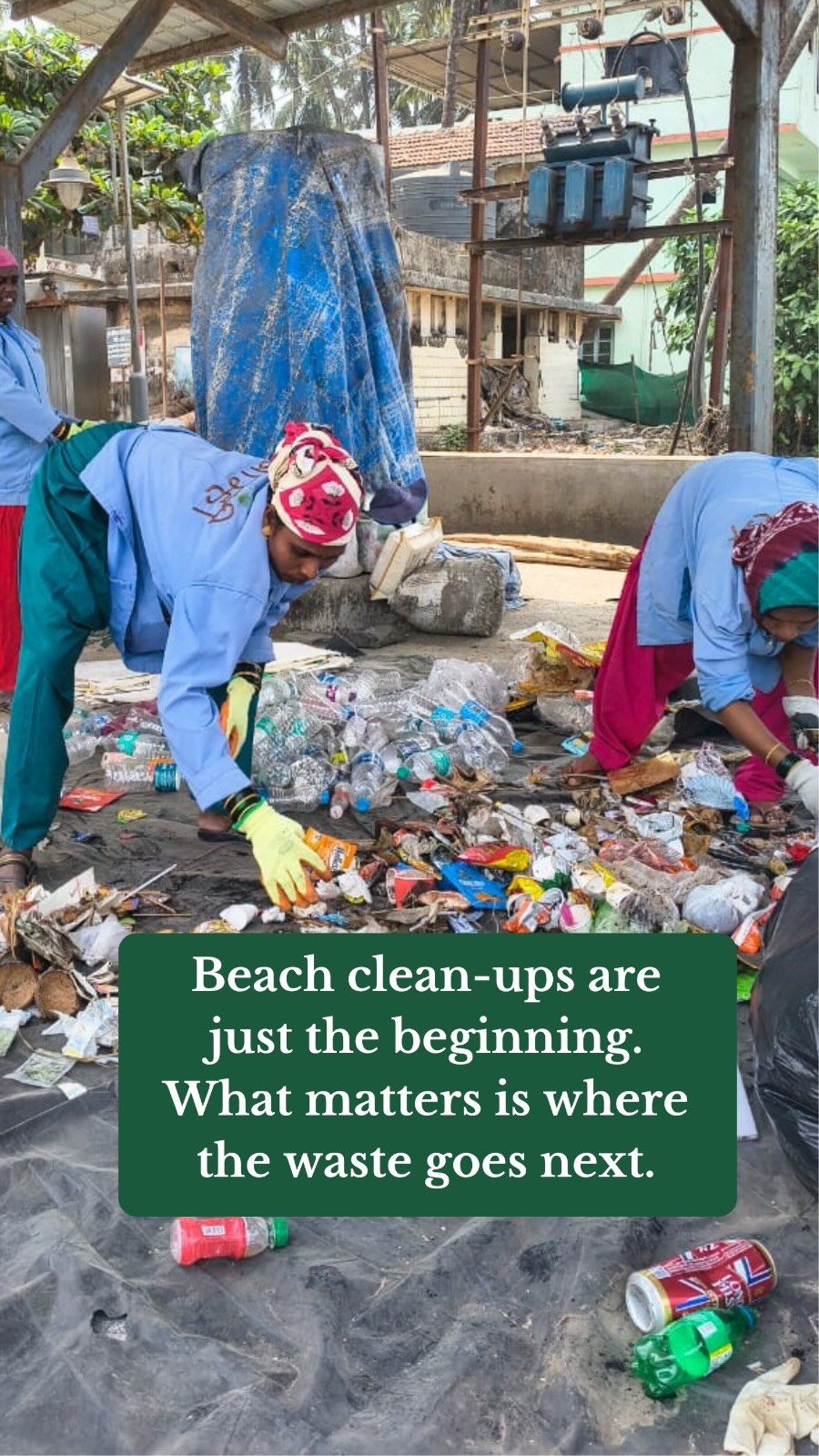 Beach clean-ups look good in photographs.
But what happens to the waste after it is picked up?
If mixed waste is simply transported from the beach to a landfill, burnt, or dumped elsewhere, the problem has only been shifted — not solved.
That is why at Project Aamhi, every beach clean-up is followed by painstaking segregation. Recyclables, low-value plastics, marine debris, and contaminated waste are separated responsibly so that maximum material can actually enter the right recycling and recovery streams.
Recently, when the Murud Nagarpalika wanted to make their beach cleaning initiative more meaningful, our Safai Saathis stepped in to segregate the collected waste — ensuring it moved toward recycling instead of back into the environment.
Because sustainability is not about one day of collection.
It is about what happens to waste after the applause and Instagram posts are over.
So the next time you join a beach clean-up, ask one important question:
“Where does the waste go after this?”