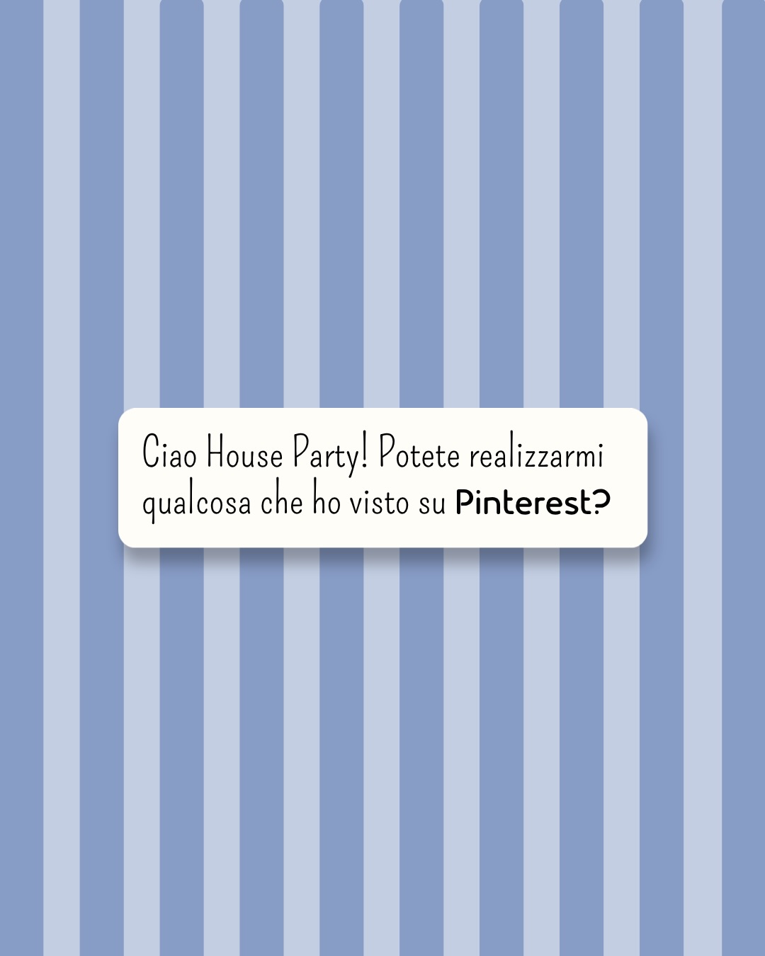 Ma quanto amiamo Pinterest? ✨
Ammettiamolo… quando cerchiamo ispirazione finiamo tutti lì 🤍
E la parte più bella del nostro lavoro è proprio questa, trasformare le idee che ci inviate in qualcosa di unico e speciale, creato su misura per voi 🎈
Quindi sì… se avete una foto salvata su Pinterest, mandatecela!
Noi prenderemo ispirazione per creare un allestimento nel perfetto stile House Party ✨
#balloondecor #composizionipersonalizzate #housepartymilano