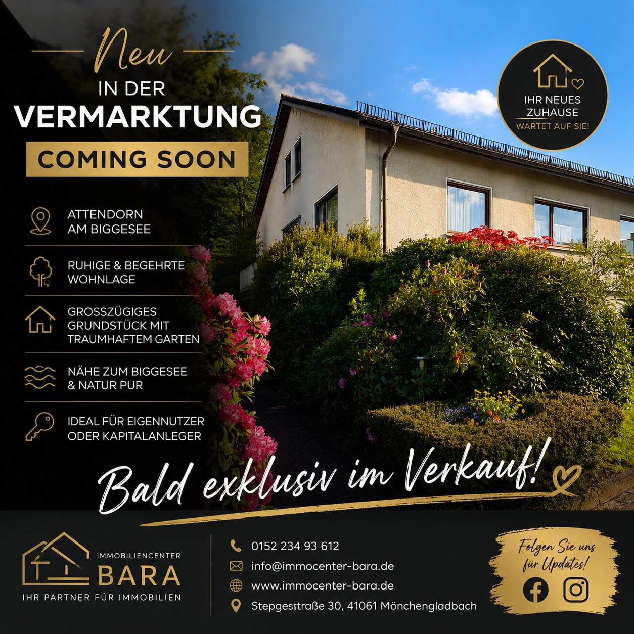 🏡✨ COMING SOON – Neu in der Vermarktung! ✨🏡
Wunderschönes Haus in Attendorn am Biggesee 🌳☀️
In begehrter Lage, umgeben von Natur und nur wenige Minuten vom Biggesee entfernt, erwartet Sie diese besondere Immobilie mit viel Charme und Potenzial.
🔑 Highlights:
✔ Ruhige & attraktive Wohnlage
✔ Großzügiges Grundstück mit schönem Garten
✔ Viel Platz für die ganze Familie
✔ Natur pur & Nähe zum Biggesee
✔ Ideal für Eigennutzer oder Kapitalanleger
📍 Attendorn | Biggesee
🔥 Bald exklusiv im Verkauf!
Sie möchten vor der offiziellen Vermarktung informiert werden?
📩 Schreiben Sie uns gerne eine Nachricht!
📞 0152 234 93 612
📧 info@immocenter-bara.de
🌐 www.immocenter-bara.de
#ComingSoon #NeuInDerVermarktung #Immobilien #Attendorn #Biggesee Hausverkauf Immobilienmakler Sauerland Traumhaus Eigenheim ImmobiliencenterBara HausAmSee Immobilienliebe Mietfrei Kapitalanlage 🏡✨