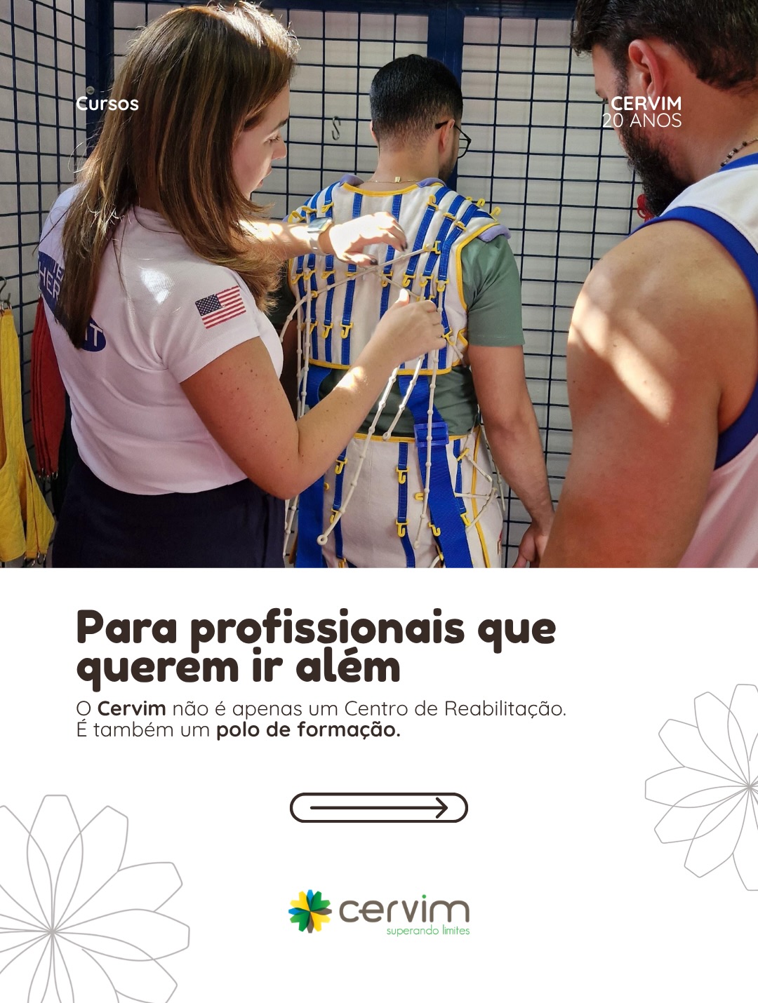 Somos pioneiros no método TheraSuit no Brasil e, há mais de duas décadas, construímos uma trajetória voltada para a habilitação e reabilitação física e neurológica de forma transdisciplinar, funcional, humanizada e individualizada.
Nossos cursos são desenvolvidos para profissionais que desejam ir além da execução técnica e aprofundar o olhar sobre movimento, funcionalidade, desenvolvimento, participação e qualidade de vida.
Mais do que aprender protocolos, métodos e abordagens, nossos alunos vivenciam raciocínio clínico aplicado, tomada de decisão terapêutica e integração entre diferentes áreas da reabilitação.
Além de ministrarmos cursos TheraSuit há mais de 10 anos, o CERVIM também já sediou importantes formações e imersões profissionais, como:
• DIR/Floortime
• Avaliação Motora no TEA
• Bobath Básico e Adulto
• PNF (Facilitação Neuromuscular Proprioceptiva)
• Arbitragem na Bocha Paralímpica
• Hidrocore
• Neuropilates e Pilates
• Vivências Aquáticas
• NISE STIM (Estimulação Elétrica Espinhal Não Invasiva)
• Introdução à Integração Sensorial
• GMFM e GMFCS
• Escala Motora Infantil de Alberta (AIMS - Alberta Infant Motor Scale)
• Adequação de Cadeira de Rodas
• Bloomberg I e II
• Equoterapia Básico
• e diversas outras capacitações voltadas ao neurodesenvolvimento e reabilitação funcional.
Aqui, o aprendizado acontece dentro da rotina clínica de um dos centros de reabilitação mais tradicionais do país, em um ambiente integrado, biofílico e construído para promover troca, experiência e prática real.
Porque acreditamos que formar profissionais preparados também é transformar o futuro da reabilitação.
📍 Rio de Janeiro, RJ
📚 Cursos presenciais
#CERVIM #ReabilitaçãoNeurológica #Neurodesenvolvimento #EducaçãoContinuada #DIRFloortime