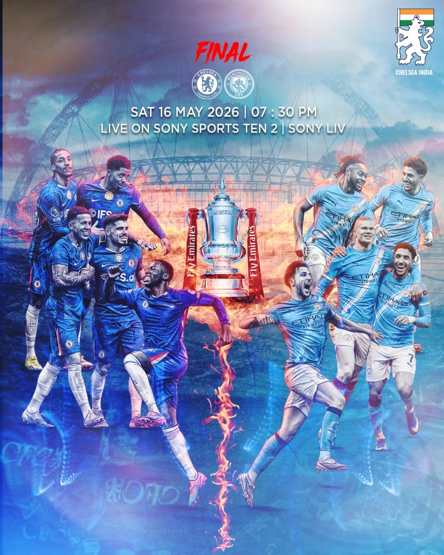 MATCHDAY. FA CUP FINAL. ๐ต๐
@chelseafc ๐ @mancity
Wembley awaits. Time to leave it all on the pitch.
Time to fight for silverware. ๐
#ChelseaFC #FACupFinal #CFC #Wembley