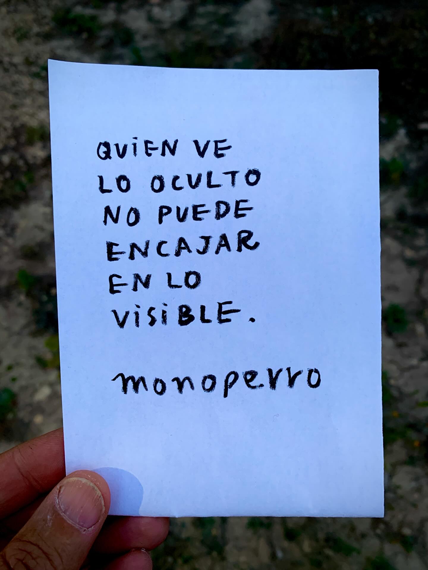 Quien ve
lo oculto
no puede
encajar
en lo visible.
#cancamusas
#elclubimperfecto
#ultralkymia