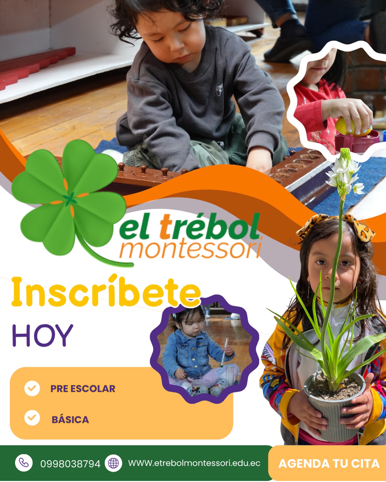 ¿Buscas un entorno donde tus hij@s aprendan a su propio ritmo y desarrollen todo su
potencial? 🌱
¡Las matrículas en El Trébol ya están abiertas! 🎒 Conoce todos nuestros niveles
educativos disponibles y asegura el espacio ideal para su crecimiento. Los cupos son
limitados.
👉 ¡Inscríbete hoy! Haz clic en el enlace de nuestra biografía para agendar tu visita o
envíanos un mensaje directo para más información.