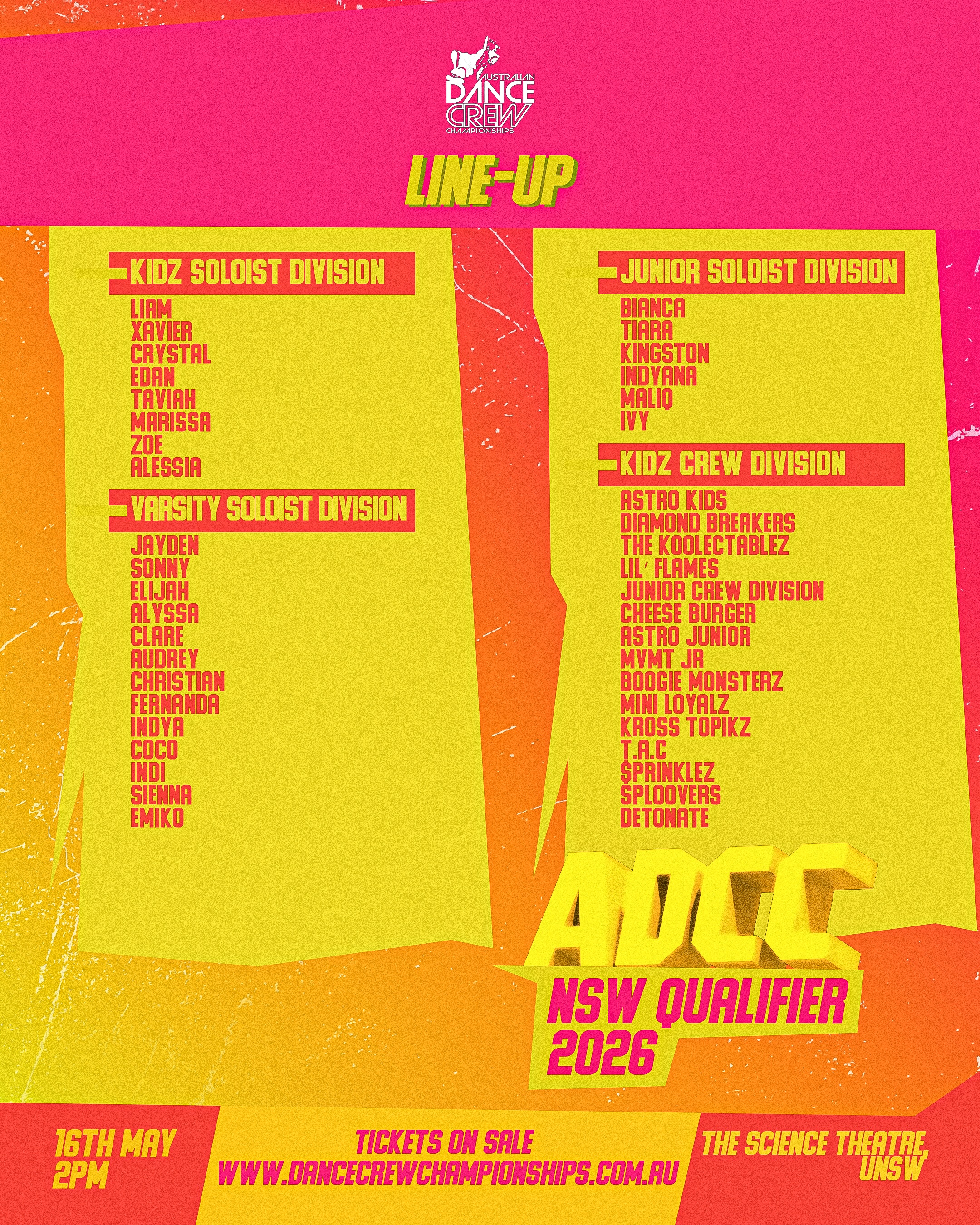 Our biggest Aussie Qualifier all goes down today from 2PM! ๐คฏ
Over 100 crews + soloists ready to hit the stage and battle it out for a spot at Nationals ๐ Canโt wait to see what the NSW dance community brings!! Lesssgoooo ๐ค๐ฅณโก๏ธ