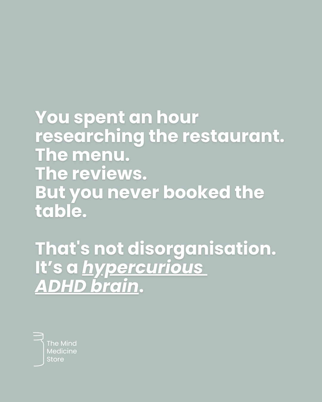 ADHD is woefully misnamed.
This has nothing to do with attention deficit. What we're talking about is a nervous system wired for curiosity. One that locks in hard when something feels new, urgent, or exciting, and completely shuts down when it doesn't.
The ADHD overthinking, the racing thoughts at bedtime, the cognitive overload in boring meetings. All pointing to the same thing...
A hypercurious brain constantly asking "What if?" and "What about?
And once you see it that way, the real question changes.
What could a hypercurious mind achieve when it stops spending all its energy trying to fit in and finally gets an environment that works with it, and not against it?
#ADHDrelief #ADHDsymptoms #ADHDoverthinking #ADHDburnout #hypercuriosity