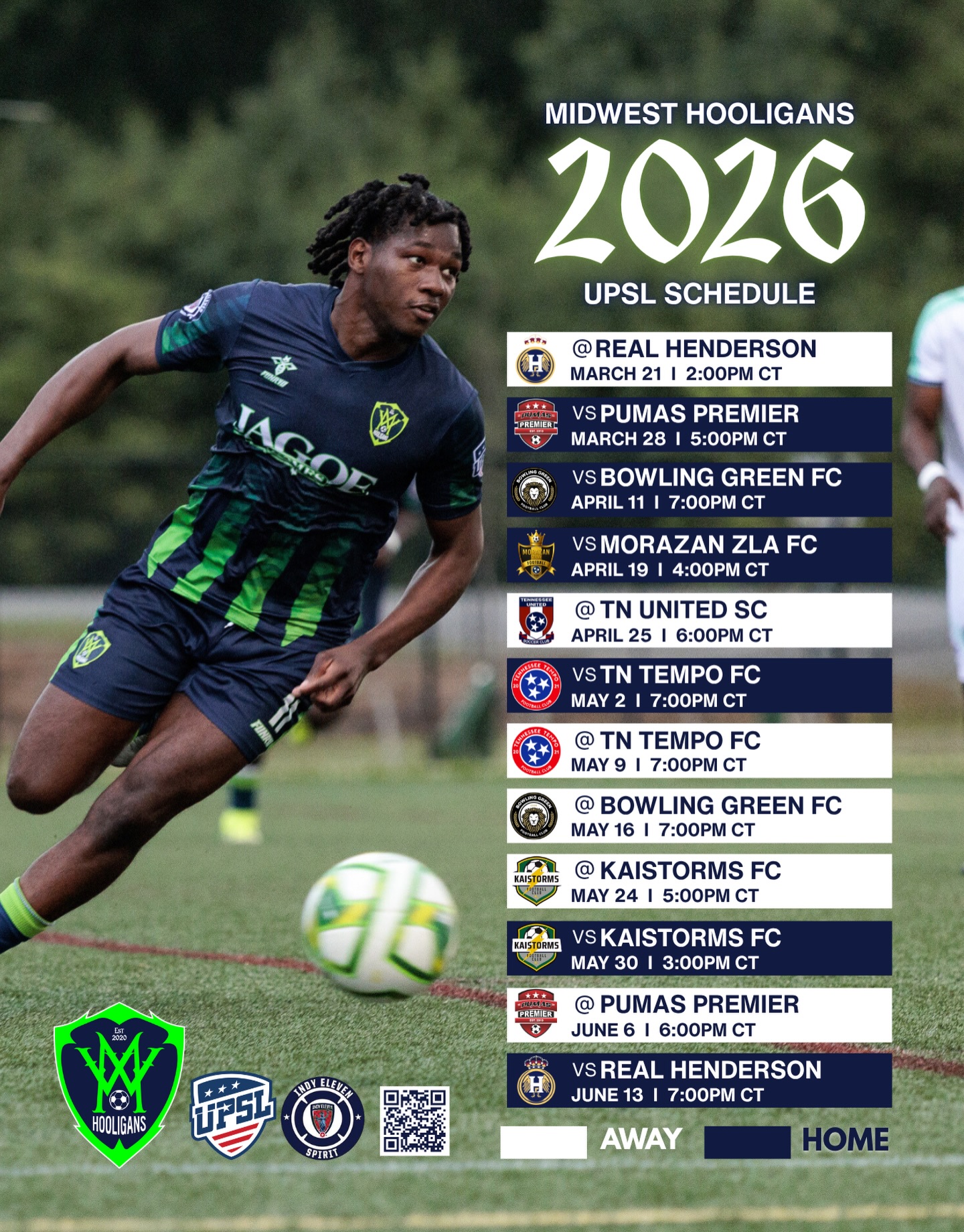 🚨𝗨𝗣𝗗𝗔𝗧𝗘𝗗 𝗦𝗖𝗛𝗘𝗗𝗨𝗟𝗘🚨 The last game of the regular season has changed from 6/12 to 6/13!
#MidwestHooligans #UPSL #soccer #schedule #updates