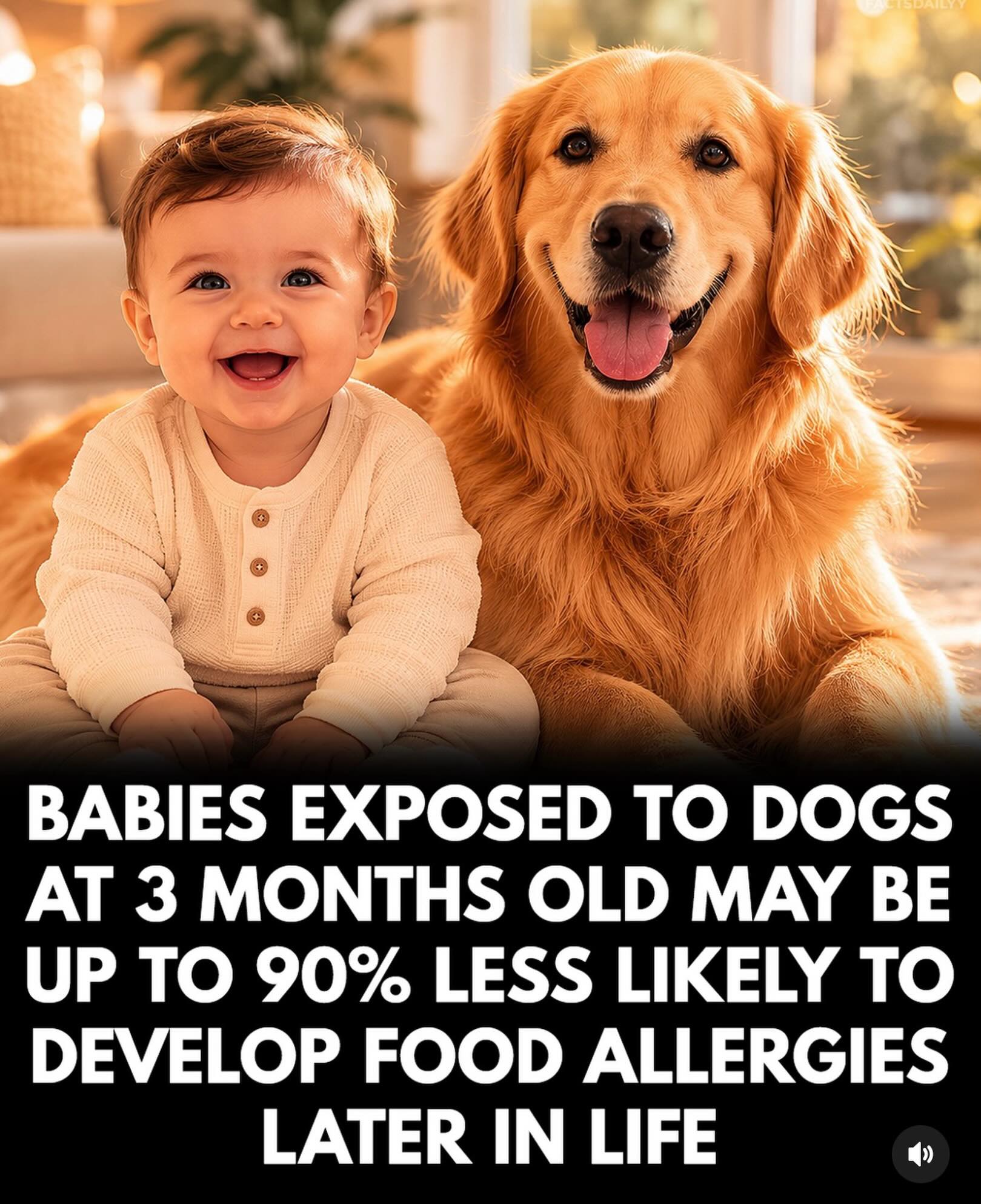 Some researchers believe early exposure to dogs may help train a baby’s immune system during a critical stage of development. Dogs naturally bring in outdoor microbes, bacteria, and allergens from the environment, which may help infants build stronger immune responses instead of overreacting to certain foods later in life.
One study from Japan found that babies living with dogs at around 3 months old were significantly less likely to develop food allergies as they grew older. Scientists are still studying exactly why this happens, but many believe early interaction with pets could play a role in shaping the gut microbiome and immune system during infancy.