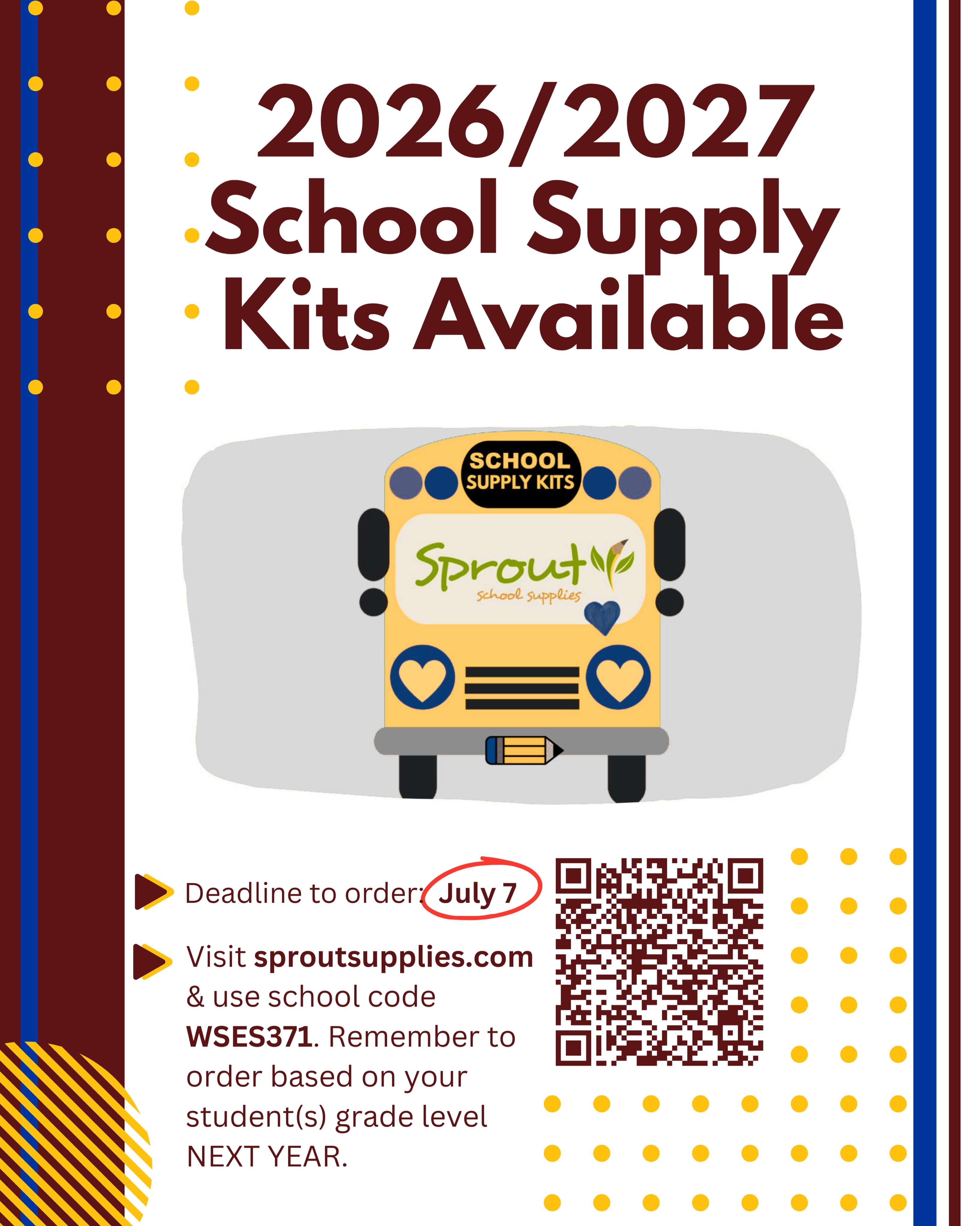 It may feel early, but it’s already time to start thinking about next school year! ✏️📚 (Yes, even during Maycember Mayhem! 😆)
Skip the back-to-school shopping stress and order your student’s school supply kit now through Sprout Supplies. Supplies are delivered to the school ready for the first day and matched to your child’s grade level supply list.
🚨 Order by July 7
🔗 Visit sproutsupplies.com
🔑 Use School Code: WSES371
Be sure to order based on your student’s grade level for NEXT year @wsestiger! 🎒
🔗 Helpful info at Linktr.ee/wsepta