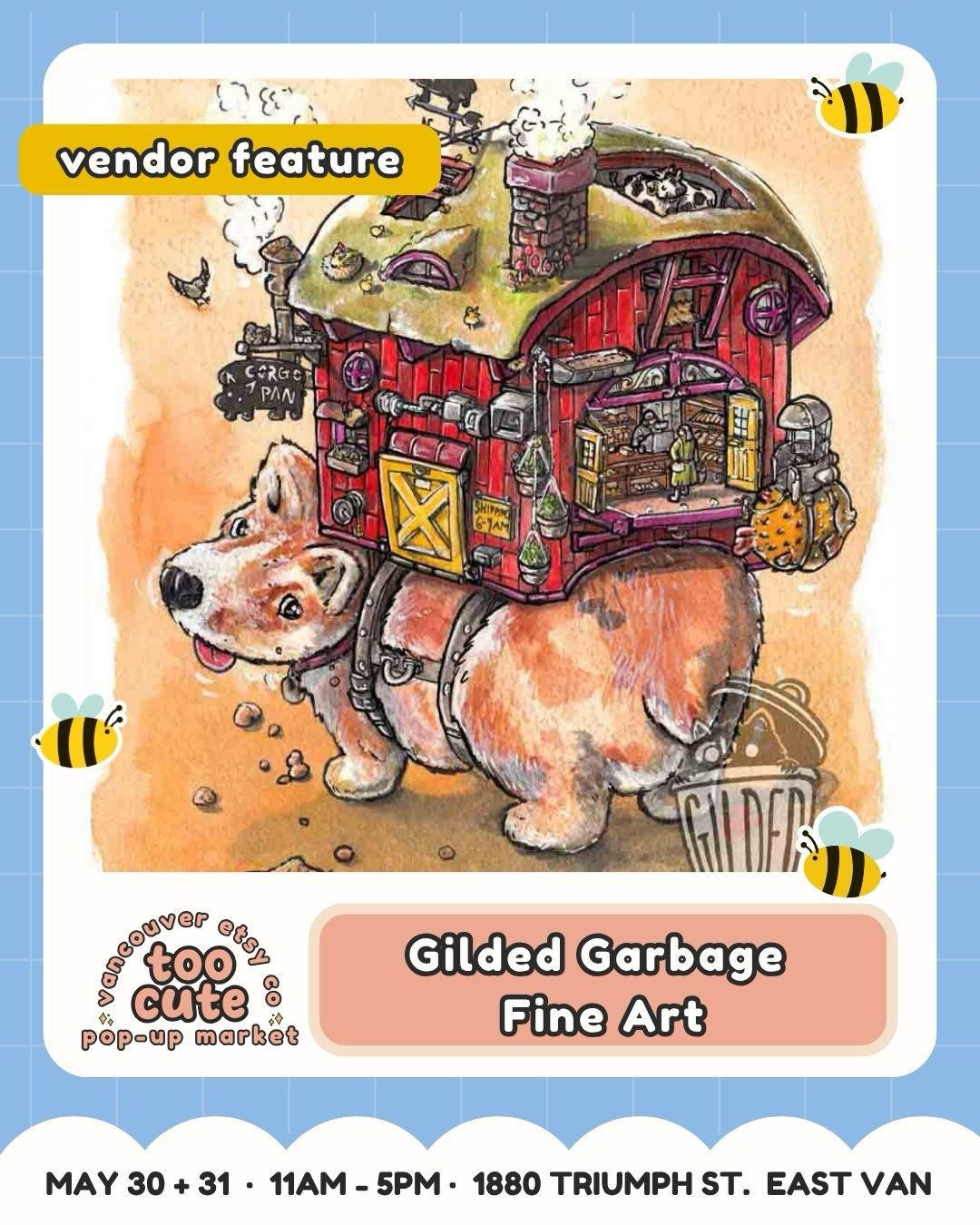 This is exactly why we love local markets 💫
Meet Gilded Garbage Fine Art @gildedgarbagefineart. They love creating illustrations and mixed-media ceramics sculptures of cute animals and all things related to food culture!
We love vendors who bring their own little world to the table, and Gilded Garbage Fine Art feels like a perfect stop for shoppers who want “tasty, trashy Illustrations, made with whimsy and love!”
Find them at TOO CUTE Pop-Up Market while you wander through art, stationery, accessories, snacks, workshops, Mini Makers, and so many local treasures.
🎟️ Want the ticket link? Comment TICKETS and we’ll send it straight to your DMs.
Tickets are just $3 and good for both days | Kids 12 + under FREE
💰 Buy early = more chances to win market cash + swag!
For every 100 tickets sold, we’ll draw for market cash or swag to spend at the market.
💙 50% of ticket proceeds benefit Backpack Buddies Canada + Quest Non-Profit Grocery Market.
🎭 Come in costume for a bonus ballot! Keep it family-friendly and you’ll be entered to win a prize package.
🗓️ Sat May 30 + Sun May 31 | 11am–5pm
📍 Maritime Labour Centre, 1880 Triumph St, East Van
🐶 Pet-friendly + fully accessible
🎀 Comment TICKETS to grab yours!
#VancouverEtsyCo #TooCuteMarket #VancouverMarket #VancouverMakers #EastVan
