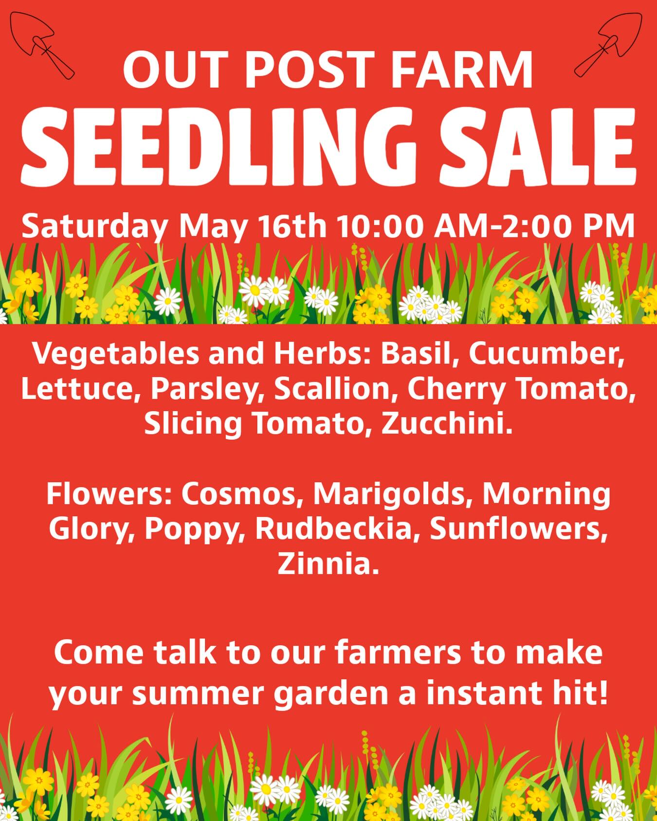 Happening this weekend at the farm!!
Stop by the farm this Saturday & Sunday to pick out your seedlings and chat with our farmers John and Abel!!
They’ll be here from 10:00-2:00 to answer your questions, give insider tips, and share farming knowledge 👨🌾
#seedlingsale #vegtables #flowers #farmer #gardening