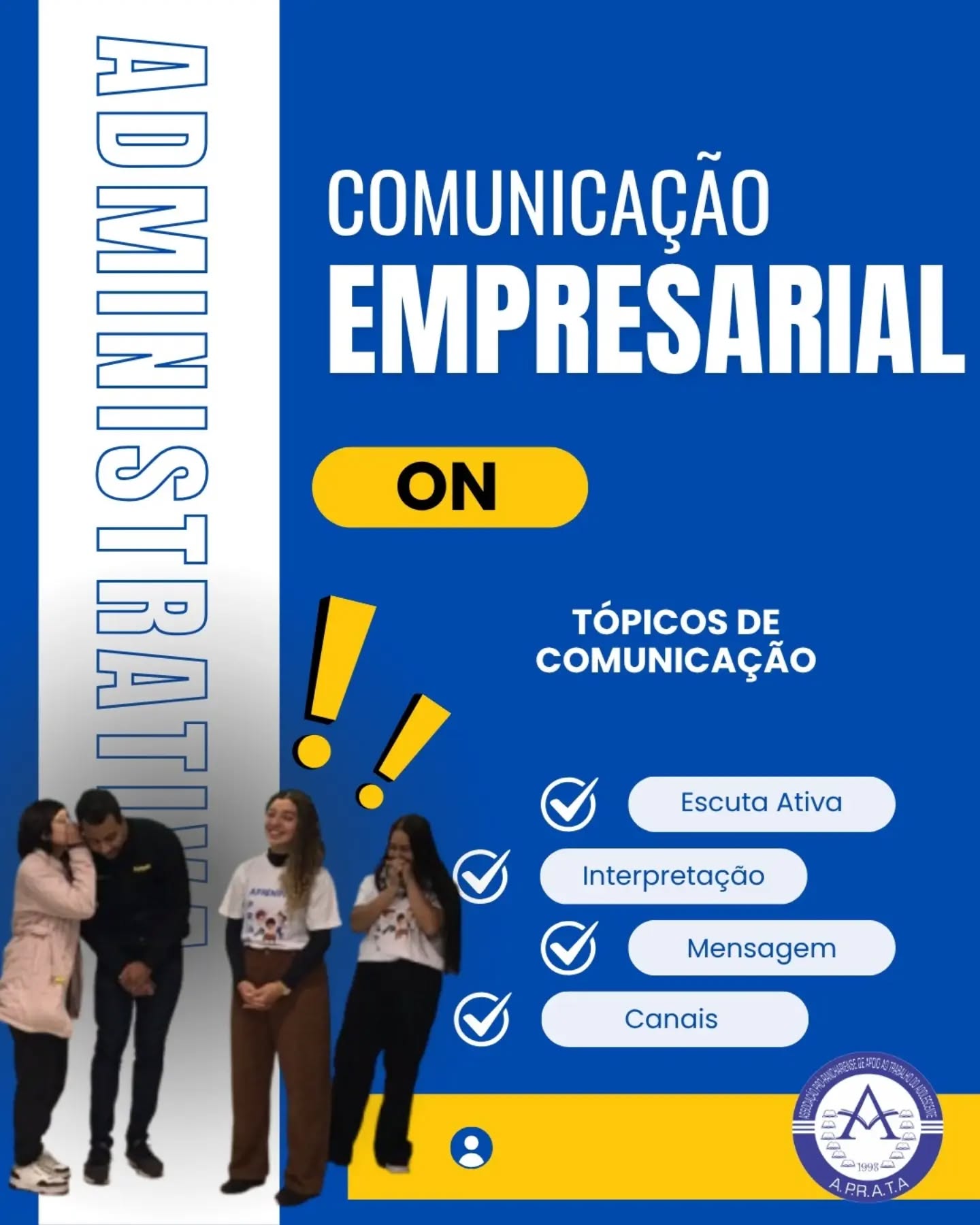 📚✨ Nos dias 11 e 12 de maio, na aula de Práticas Administrativas e Gestão, conduzida pela Prof.ª Janaína, os estudantes aprofundaram seus conhecimentos sobre o tema Comunicação Administrativa e Empresarial.
A aula começou com a dinâmica do “telefone sem fio”, mostrando na prática como os ruídos na comunicação podem distorcer completamente uma mensagem. 📞➡️❌
Com aula expositiva e uso de slides, os alunos compreenderam a importância da escuta ativa, da comunicação clara e do uso de canais formais para evitar retrabalho e problemas de interpretação dentro das empresas. 💼🗣️
Por meio de estudos de caso e atividades práticas, perceberam também como a retenção de informações, fofocas e boatos podem prejudicar o clima organizacional e afetar diretamente os processos internos. 🤝⚠️
Mais do que aprender conceitos, os estudantes vivenciaram situações reais que fortalecem a preparação para o mercado de trabalho! 🚀
#PráticasAdministrativas #Gestão #ComunicaçãoEmpresarial #JovemAprendiz #AprendizagemProfissional MercadoDeTrabalho EducaçãoProfissional