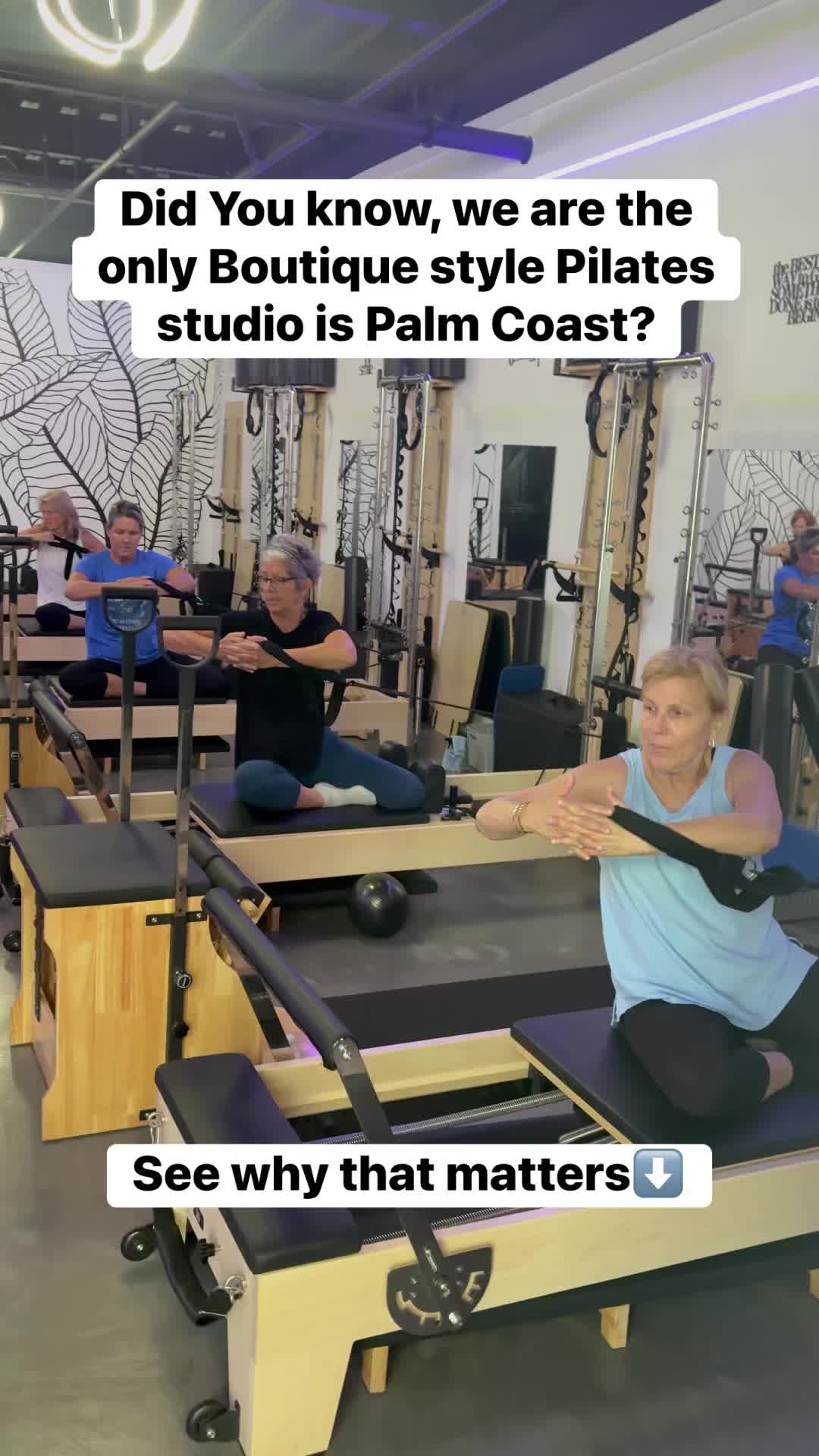 Did you know we’re the only boutique-style Pilates studio in Palm Coast? 👀✨
And trust us… that matters.
At Coastal Pilates Palm Coast we focus on quality over quantity — meaning smaller class sizes, personalized attention, hands-on instruction, and a space where you never feel lost in the crowd.
This isn’t a packed fitness factory where you’re just another number rushing through a workout.
Our boutique-style approach means:
✨ Safer, more intentional movement
✨ Individual modifications and support
✨ Stronger mind-body connection
✨ A welcoming community vibe
✨ Expert instructors who actually get to know YOU
Whether you’re brand new to Pilates or looking to deepen your practice, our studio was designed to help you feel comfortable, confident, challenged, and supported every step of the way.
Come experience the Coastal Pilates difference for yourself 💫
Your body will thank you.
#PalmCoastPilates #BoutiquePilates #CoastalPilates #PalmCoastFitness #ReformerPilates #PilatesCommunity #PilatesStudio #MindBodyMovement #PilatesForEveryone #PalmCoast