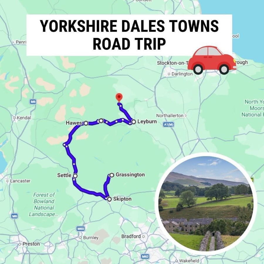 Market Squares, stone cottages and wide valley views. 🐑 🏔️ 🐄
This route focuses on the Dales’ most character towns and villages.
📍Grassington - A gorgeous centre with lots of local walks, lots of little places for brunch or dinner
📍Skipton - Gateway to the Dales, canal walks and a well preserved castle
📍Settle - Limestone scenery and a cute little town
📍Hawes - The heart of Wensleydale. Fab coffee shops and plenty of pubs. Great walks to #hardraw and @simonstonehall
📍Askrigg - Nearby waterfall, (walking distance too from the cottage) and a great coffee shop @thebakewell.askrigg
📍Leyburn - great views across Wensleydale. Market town, plenty of options for lunch
📍Reeth - A pretty village in Swaledale - a gorgeous green to have a picnic
#roadtrip #drivingroutes #yorkshiredales