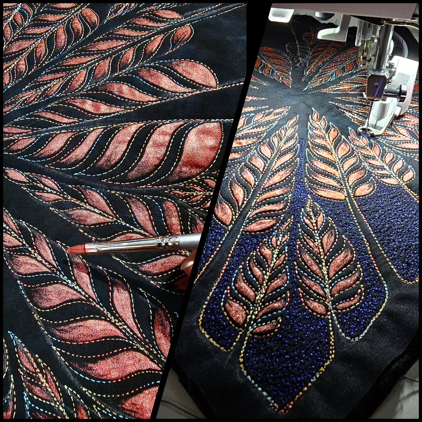 It's Friday! What have you been up to today?
I have been working on a sample which may become a little art work itself.... A painted and stitched interpretation of looking up at the tree canopy. Similar but different to the last #printandstitch.... 😊
#artquilting #paintandstitch #contemporarytextileart #fabricart