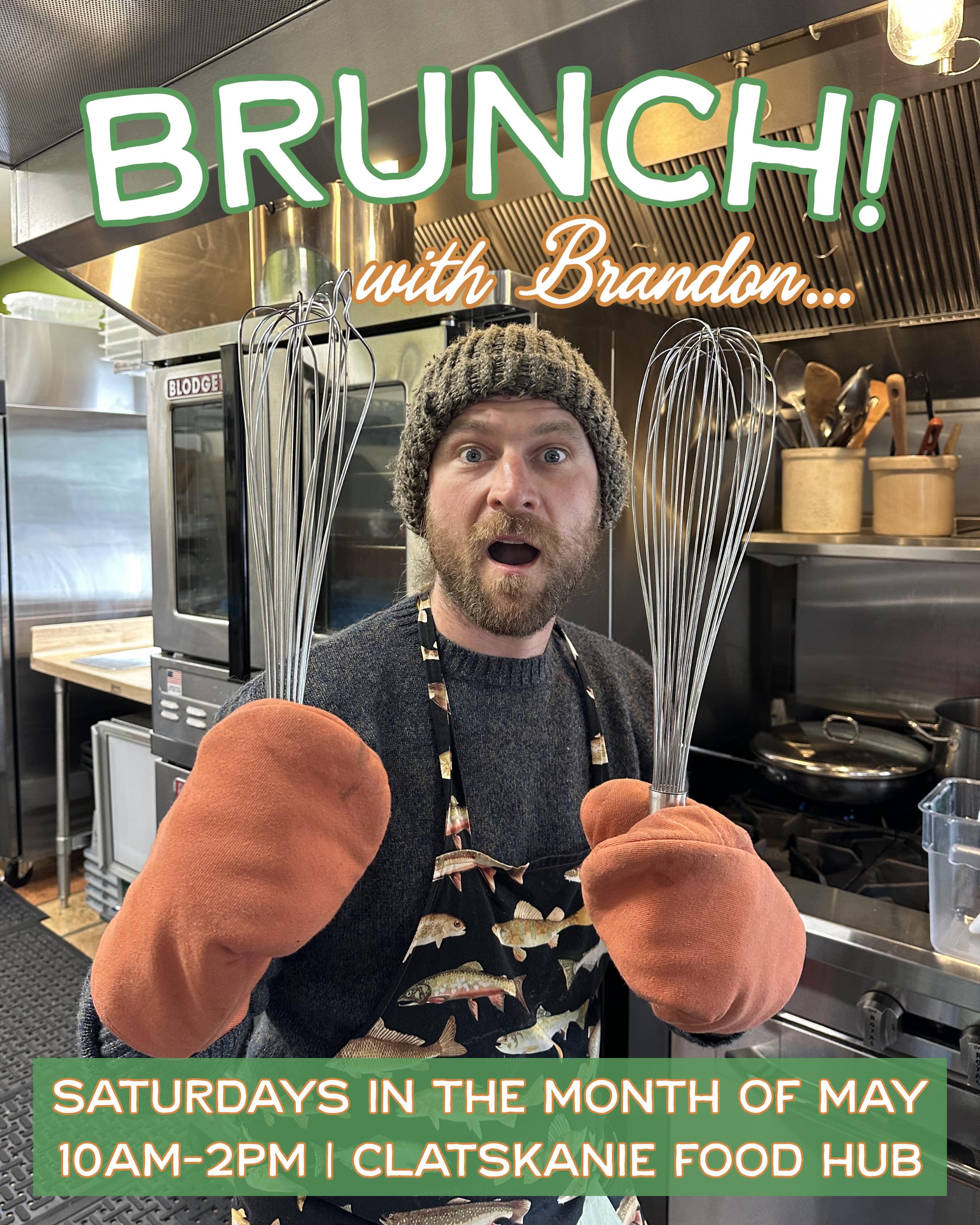 Brandons in the kitchen again…. Armed with whisks and a questionable amount of enthusiasm.
Come brunch at the Food Hub, Saturdays in May, 10-2.
Good simple food made from what’s growing and grazing around us right now.
Come hungry and stay awhile. ♥️