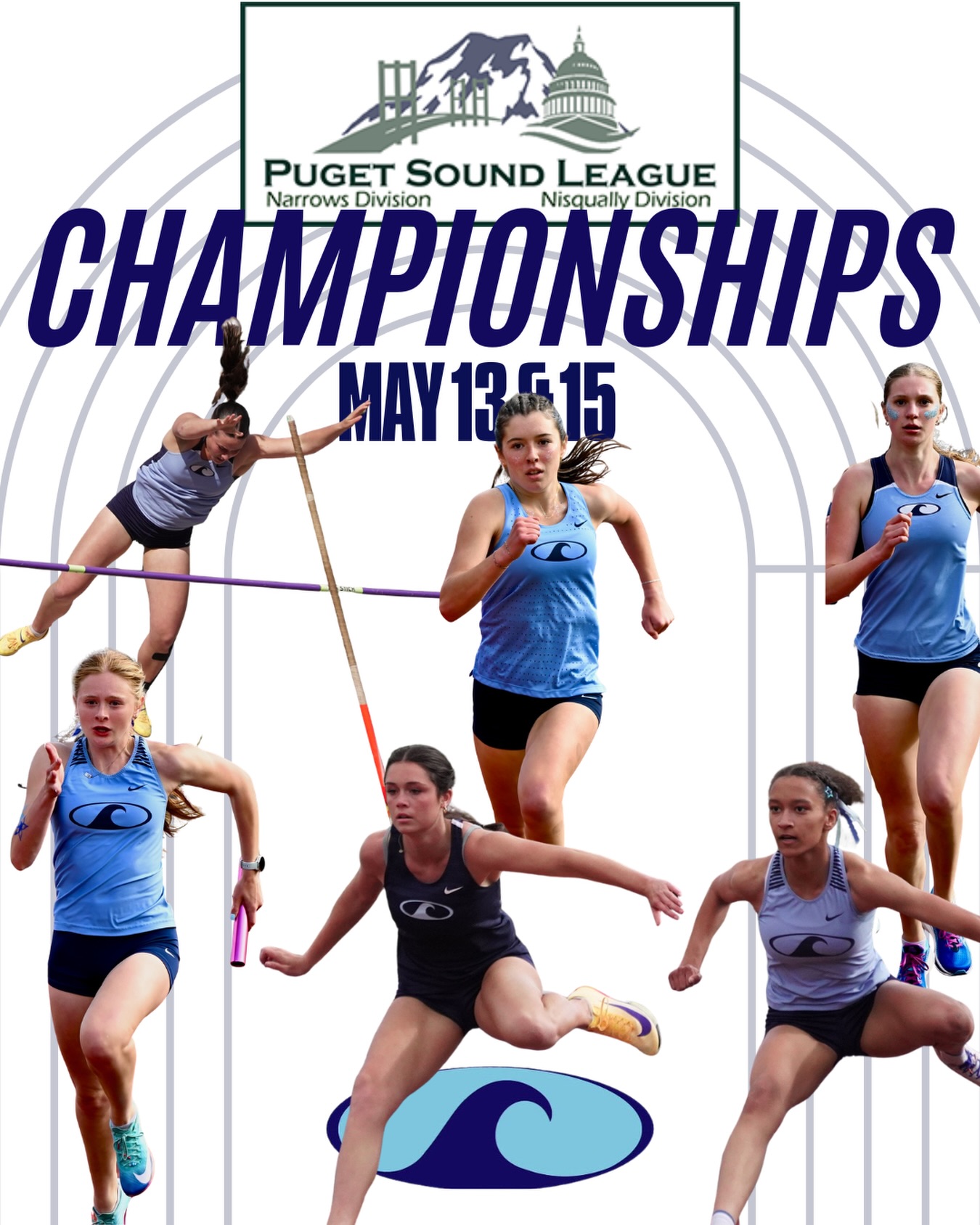 The Girls Track and Field team competes Wednesday and Friday for the Puget Sound League Championships.
Top 8 score for the team title and the Top 10 in each event qualifies to the District Championships next week.
First event 4pm, South Sound Stadium, Lacey, Wa