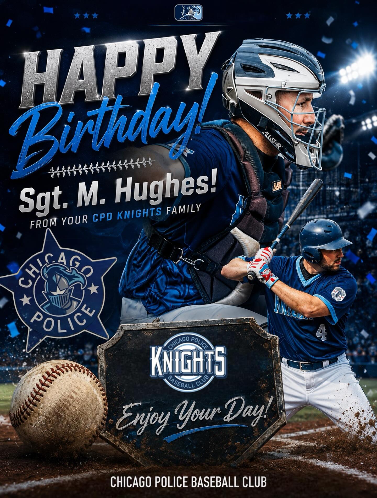 Happy Birthday to our 2025 Rookie of the Year and the best backstop in the game, Sgt. M. Hughes! 🎉⚾️
Your leadership behind the plate, toughness, and impact on this team don’t go unnoticed. We’re proud to have you in our corner, wishing you a great day and another big year ahead. 💪🏼⚾️👮🏻♂️