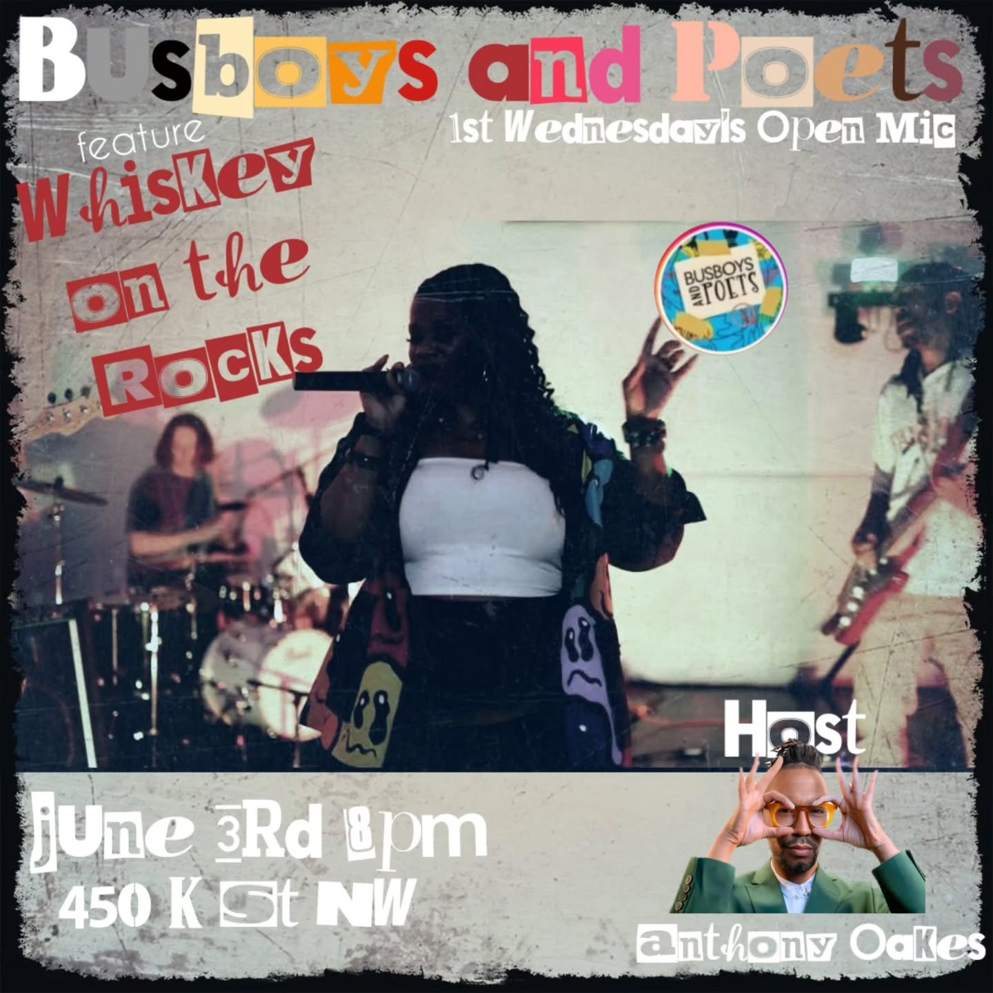 1st Wednesday's Open Mic at Busboys and Poets will be off the chain!
All are welcomed. Singers, Poets, Spoken Word Artists, Comedians, Dancers, and Musicians, come get some stage time.
Feature: The amazing talented new band: Whiskey on the Rocks.
Wednesday, June 3rd at 8pm at 450 K St NW DC.
Tickets in here and in bio:
https://www.eventbrite.com/e/1st-wednesdays-open-mic-450-k-hosted-by-anthony-oakes-tickets-1054426160029?aff=ebdsoporgprofile
@busboysandpoets
#openmic #thingstodoindc #dcshows #busboysandpoets #anthonyoakes