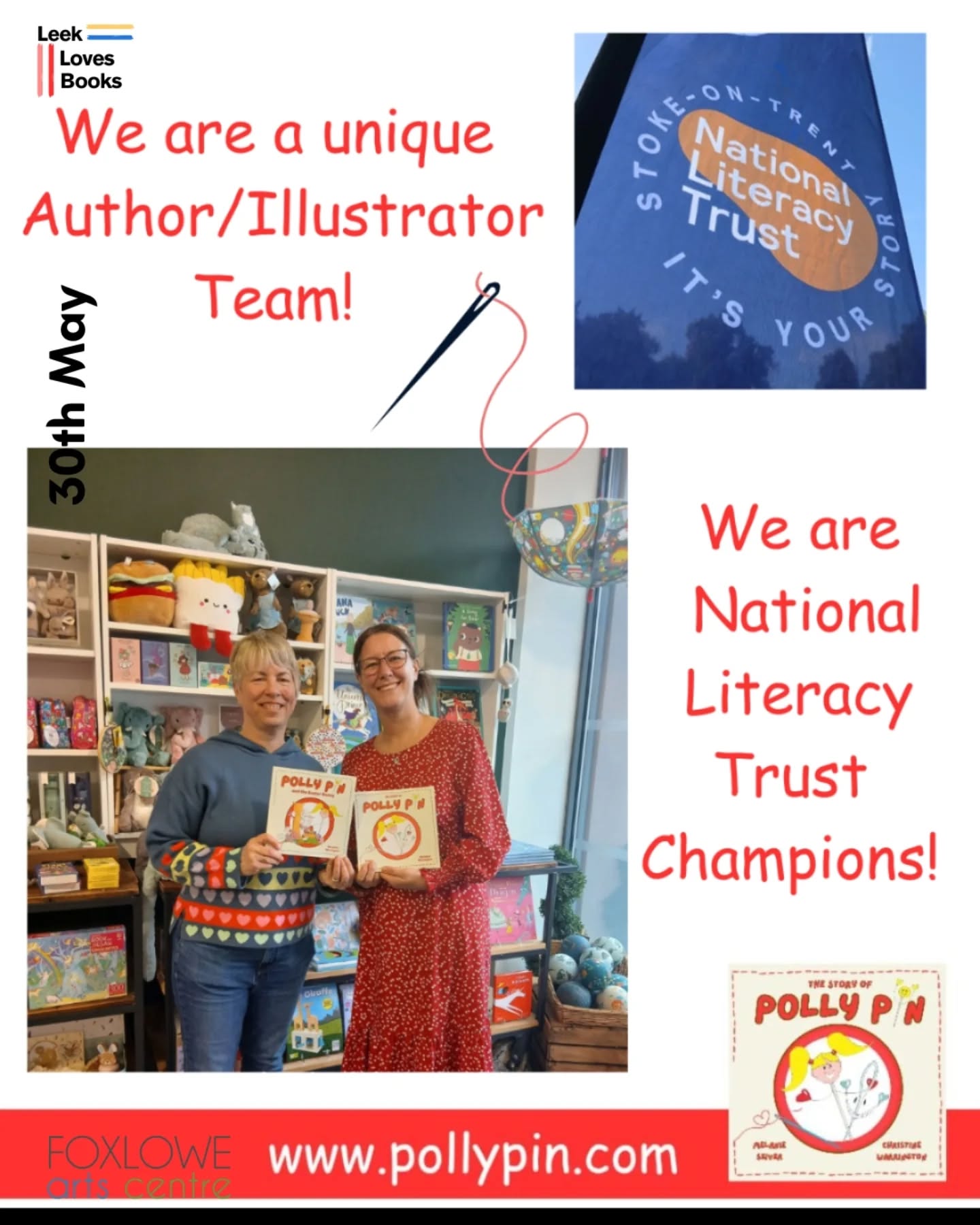 Come along on the 30th of May to meet @pollypin_ 🫶
We are a unique author/illustrator team. Our books are suitable for children aged 3-7 yrs and are based all around the wonderful world of sewing.
Our sessions include 'sew' much more than reading our story! We introduce children to the real meaning behind the song 'wind the bobbin up', we teach them the basics of sewing as well as drawing. We aim to inspire children to spend less time looking at screens and get creative!
We have two sessions running
12:30-1:30 and 2:45 till 3:45.
These are first come so make sure you arrive in good time 🥰🙌