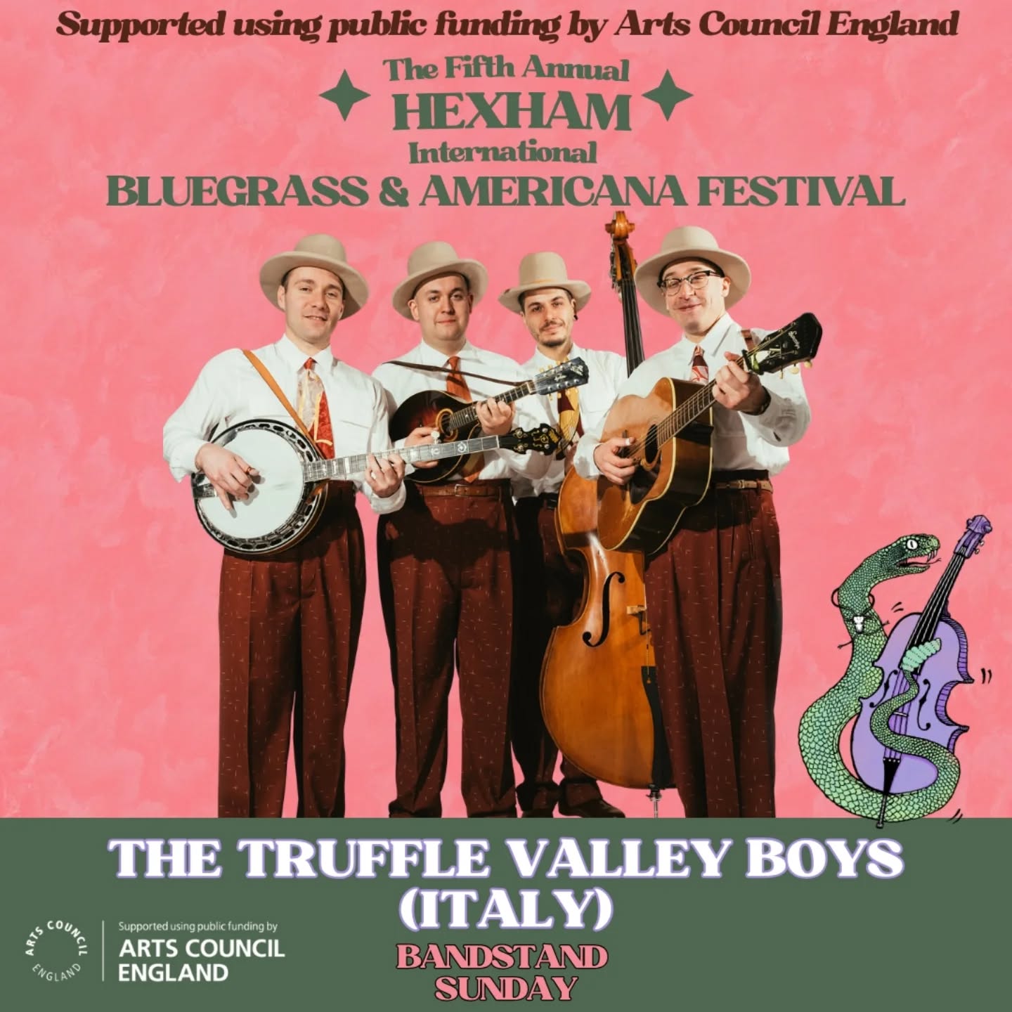Introducing the first of our bandstand acts, and what better way to kick it off than with our headliner - @thetrufflevalleyboys!
This band have one mission: to bring back the raw, powerful and authentic sound of the early years of Bluegrass music – no compromises. 🪕
Featuring guitar, fiddle, banjo, bass and top notch harmonies, this band are the real deal - delivering toe-tappin' bluegrass as authentically as they possibly can. 🙌
We can’t wait to welcome them all the way from Italy to the Sele this July – it’s going to be a good one!
#hexham #bluegrass #livemusic